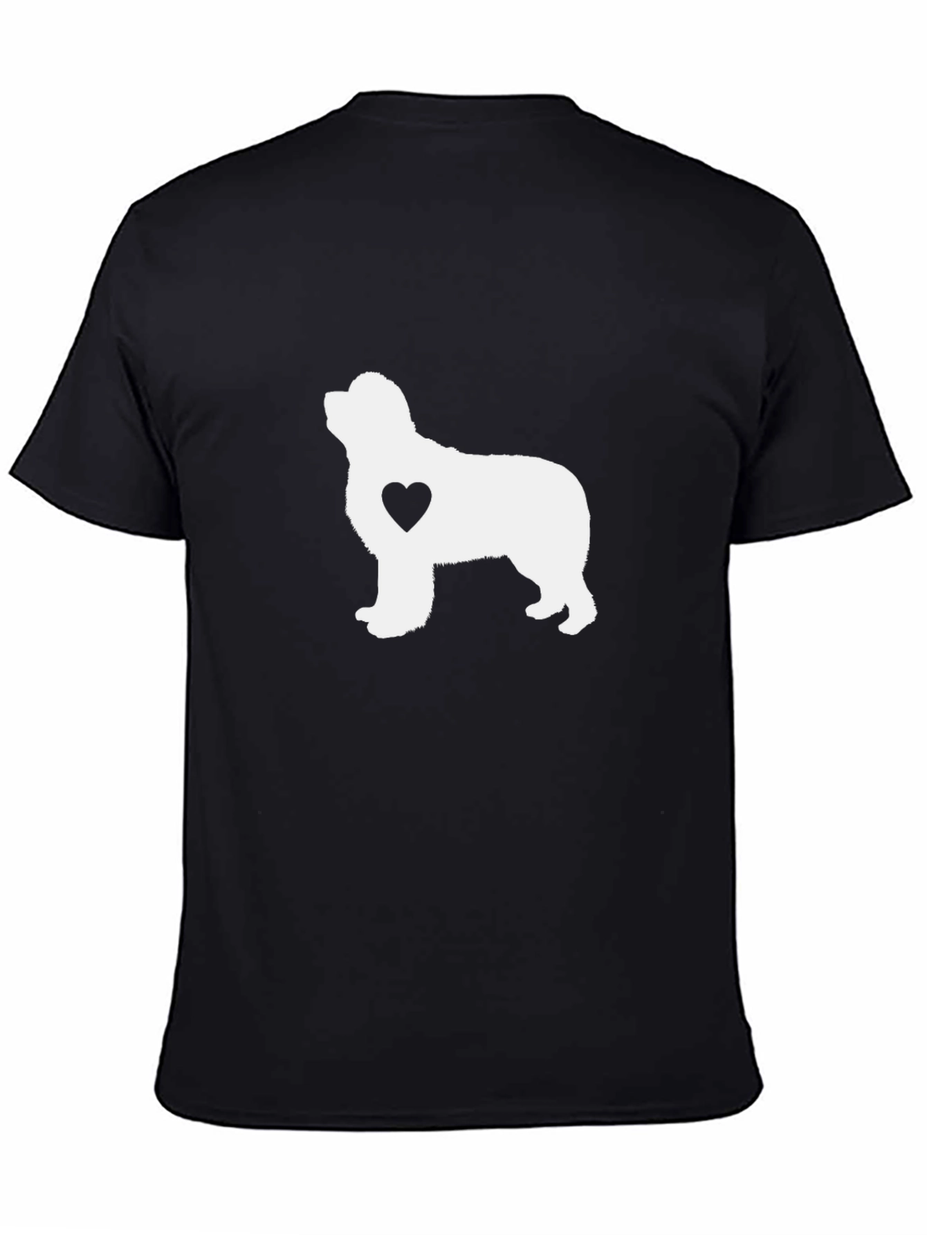 Dog Heart T-Shirt - Black Crew Neck Tee