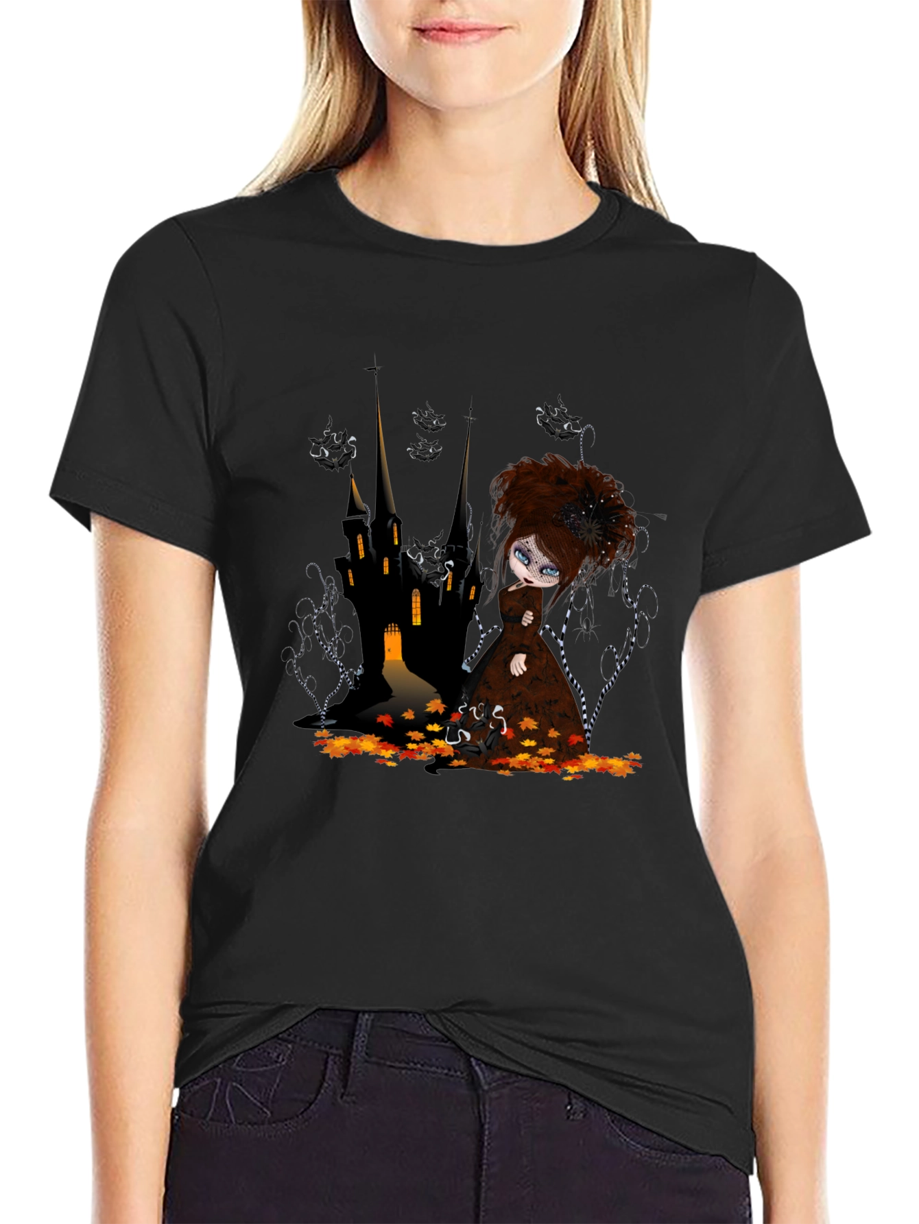 Gothic Doll Castle Graphic T-Shirt