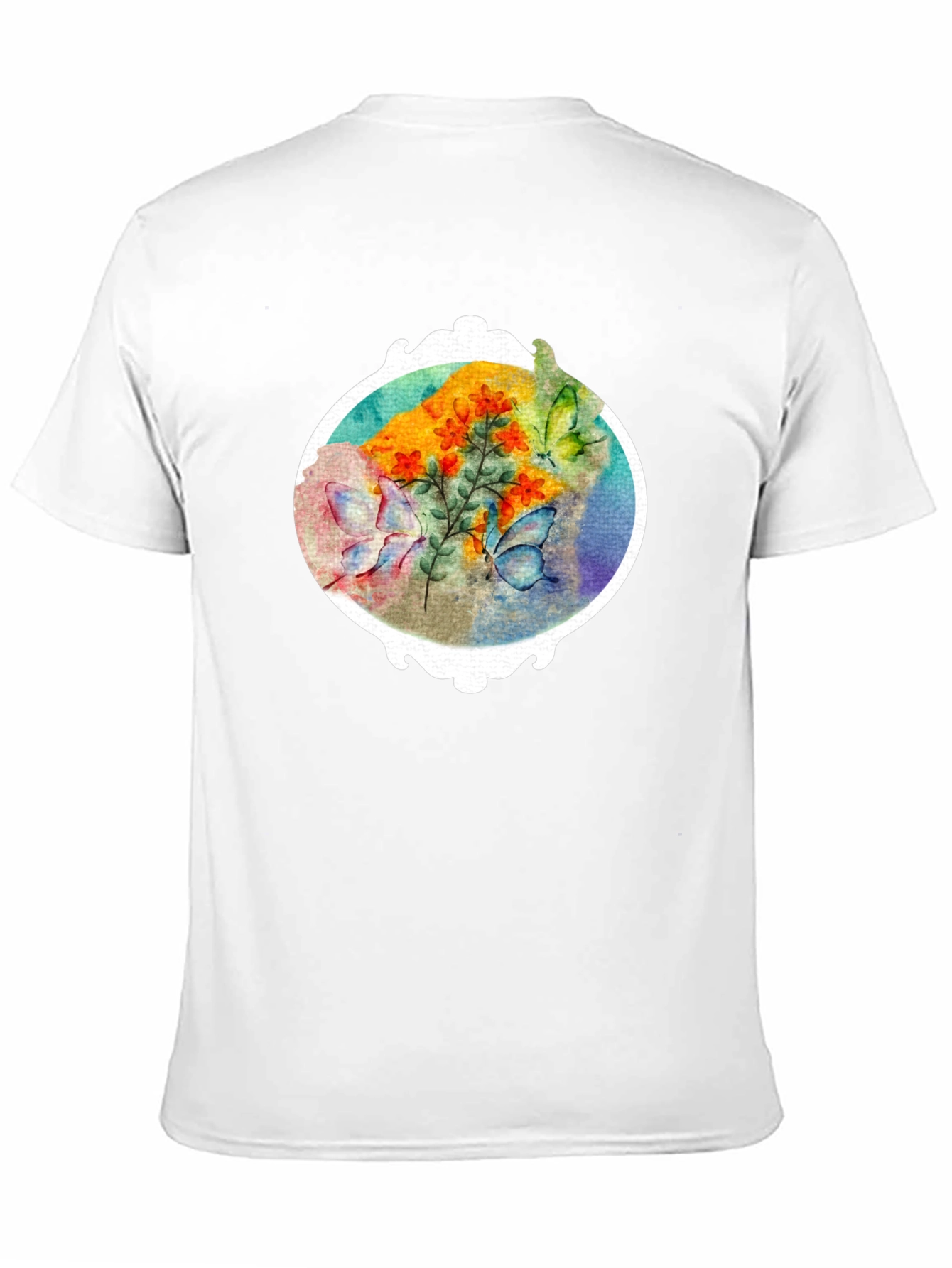 Floral Butterfly Graphic Tee - Stylish Mens T-Shirt