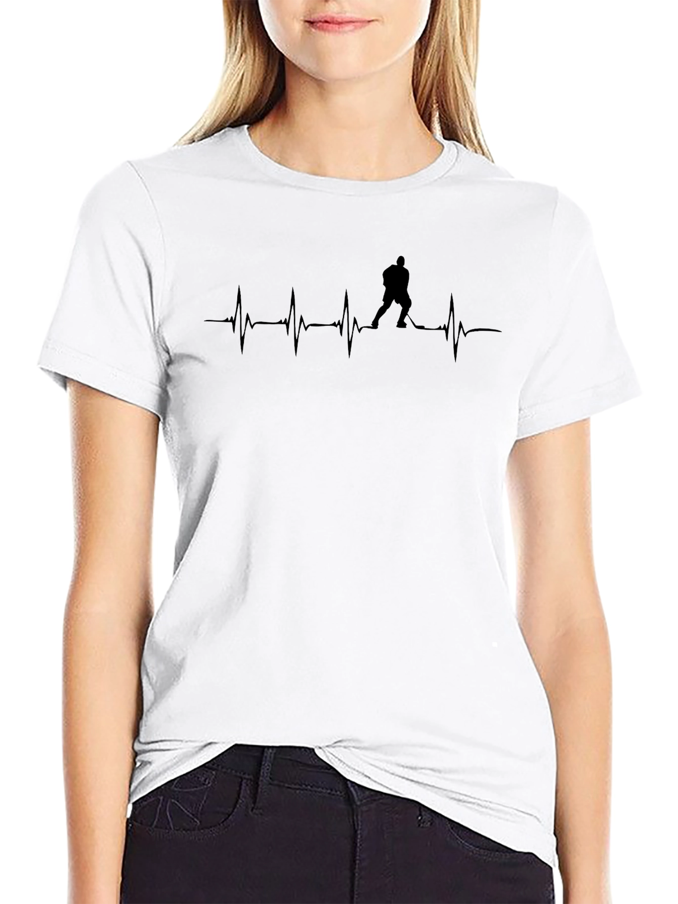 Hockey Heartbeat T-Shirt - Passionate Player Design