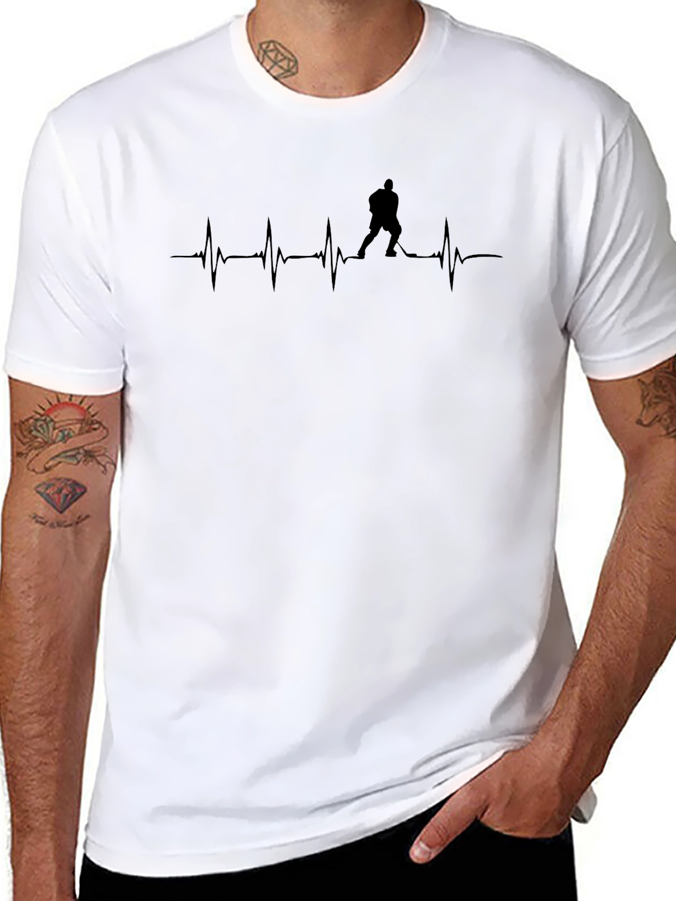 Hockey Heartbeat T-Shirt - Passionate Player Design
