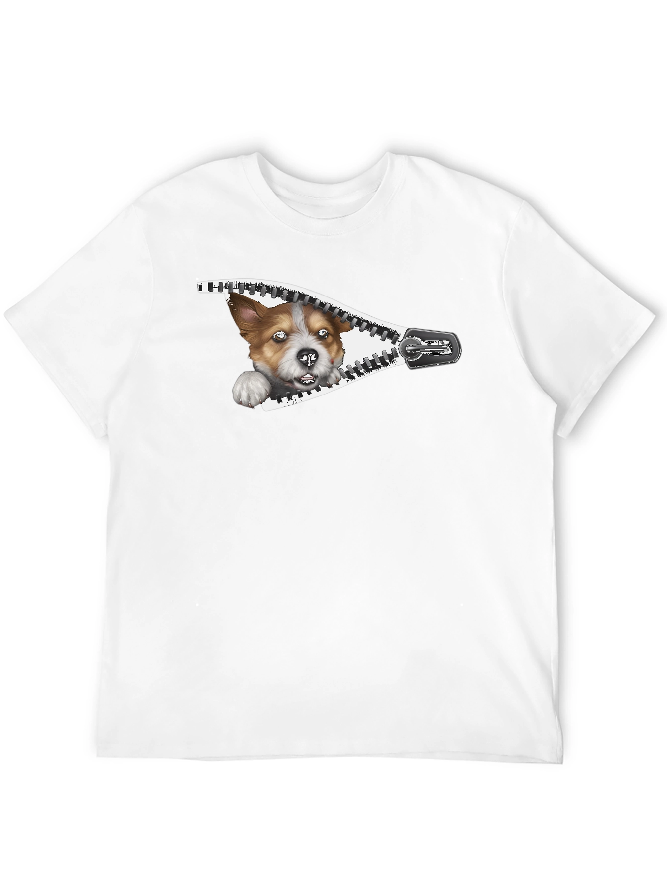 Dog Zipper T-Shirt Funny Pet Lover Tee