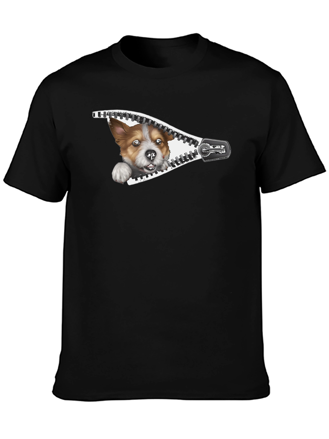 Dog Zipper T-Shirt Funny Pet Lover Tee