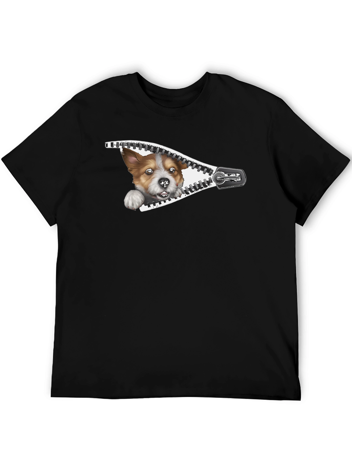 Dog Zipper T-Shirt Funny Pet Lover Tee
