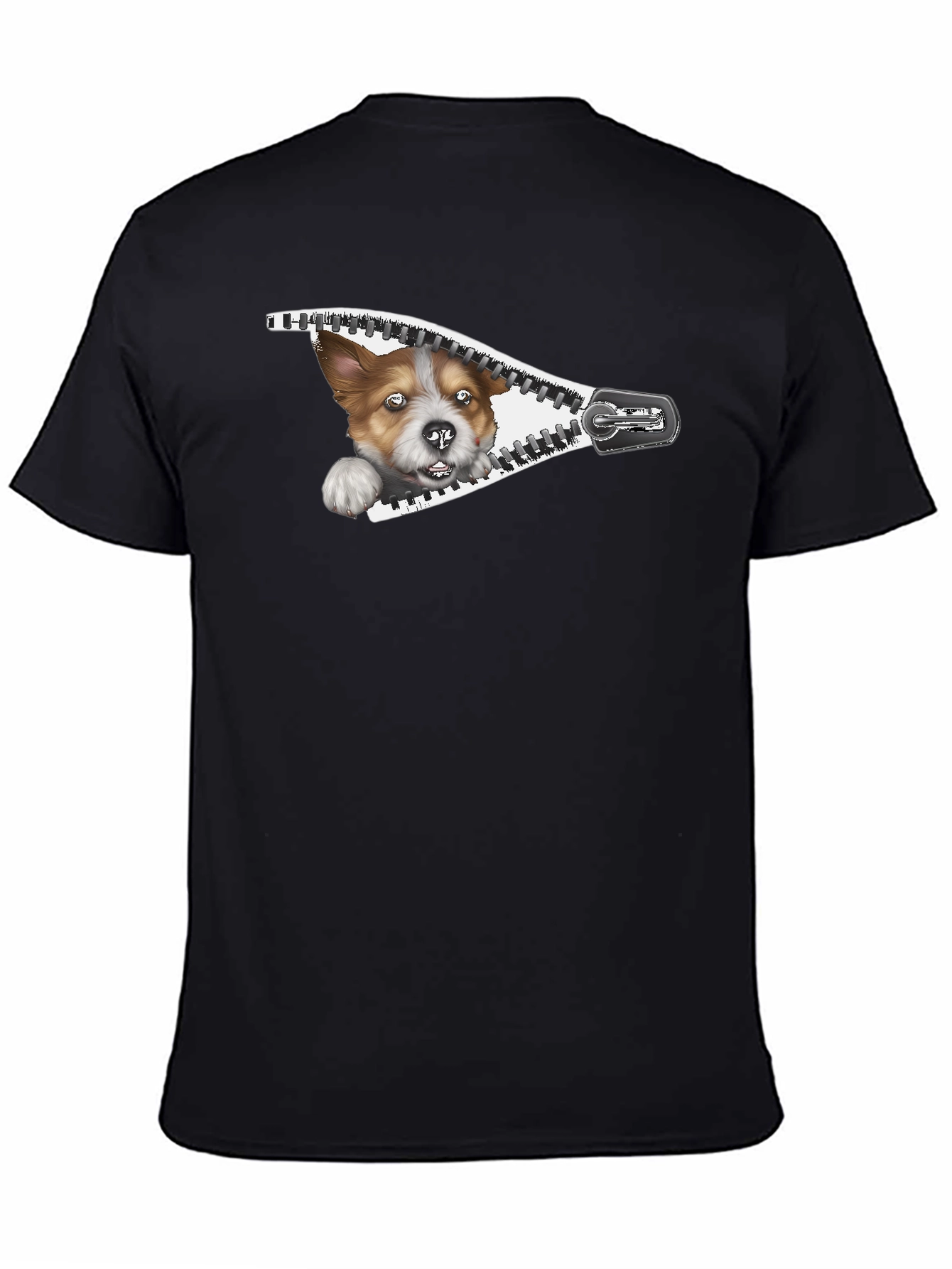 Dog Zipper T-Shirt Funny Pet Lover Tee
