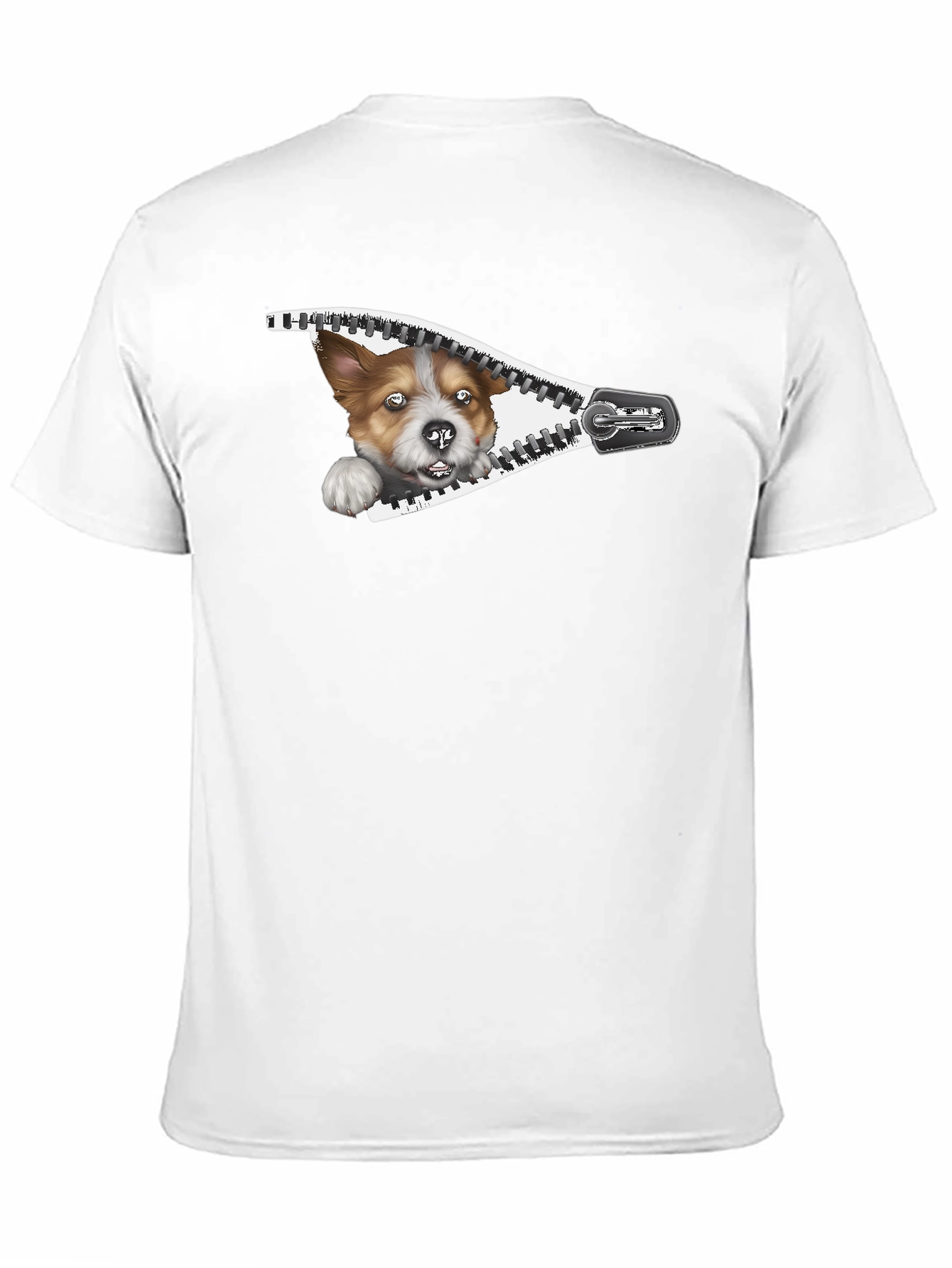 Dog Zipper T-Shirt Funny Pet Lover Tee