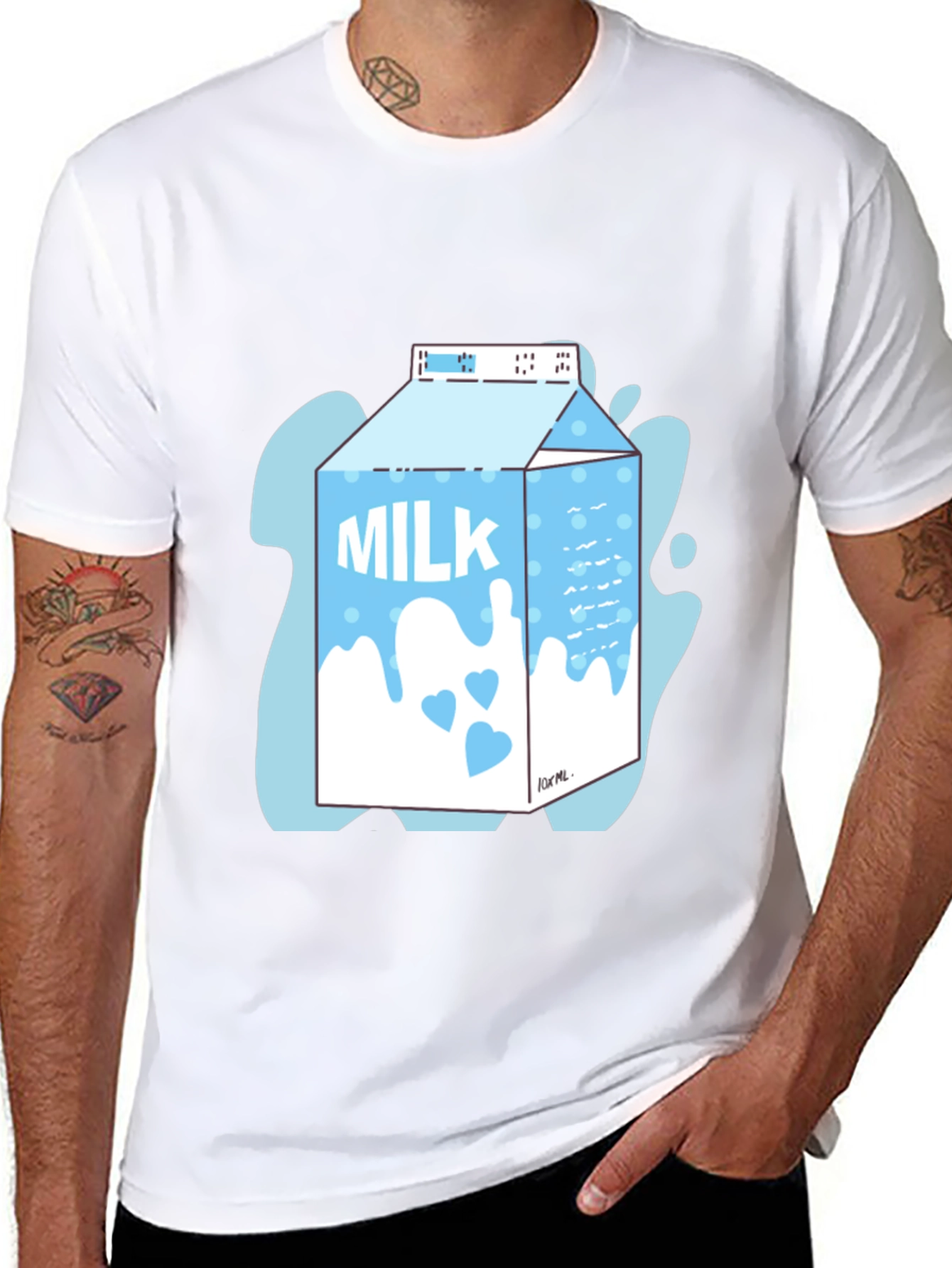 Milk Carton Graphic Tee - Trendy & Cool