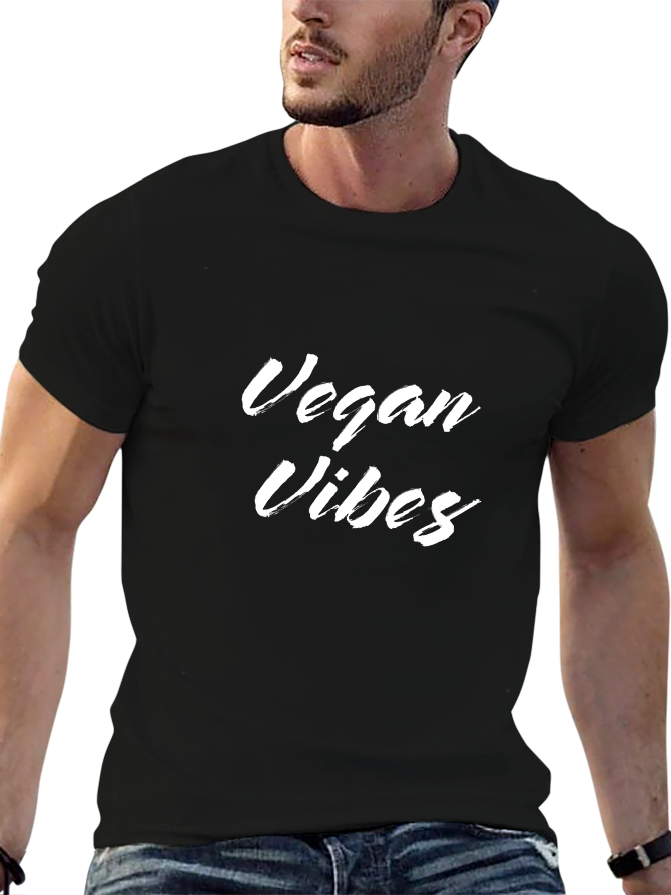 Vegan Vibes Graphic T-Shirt - Black