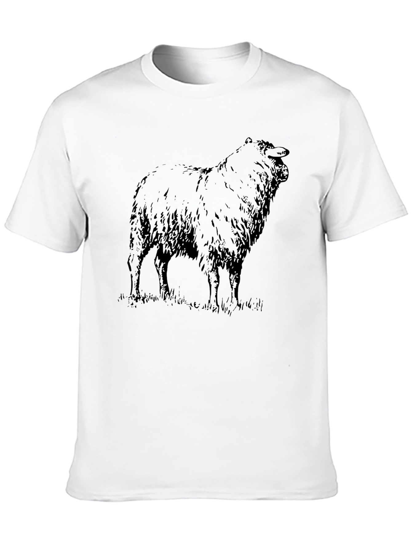 Sheep Graphic Tee - Black Cotton T-Shirt