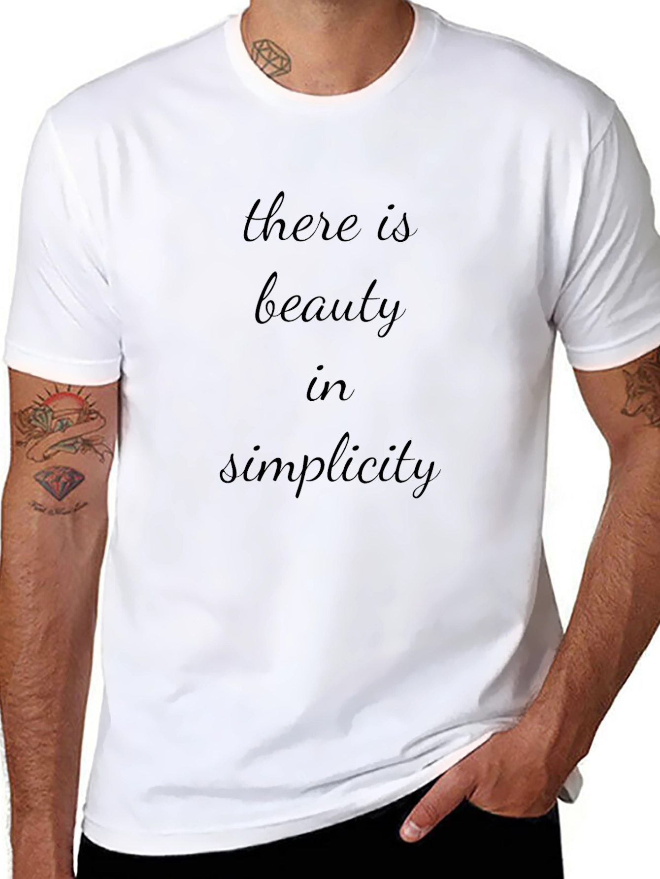Simplicity Graphic Tee - Stylish Mens Black T-Shirt