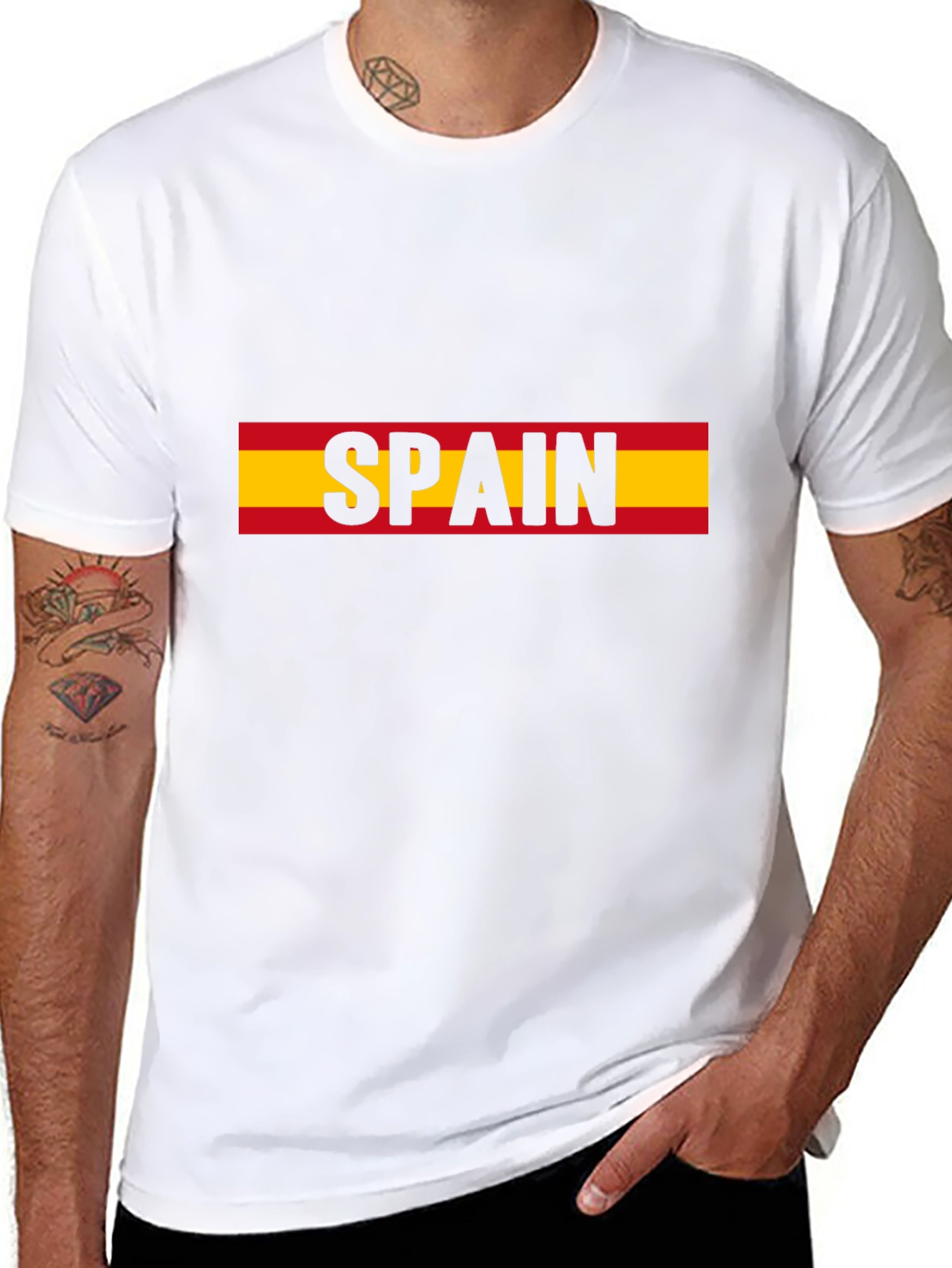 Spain Flag T-Shirt - Black Tee