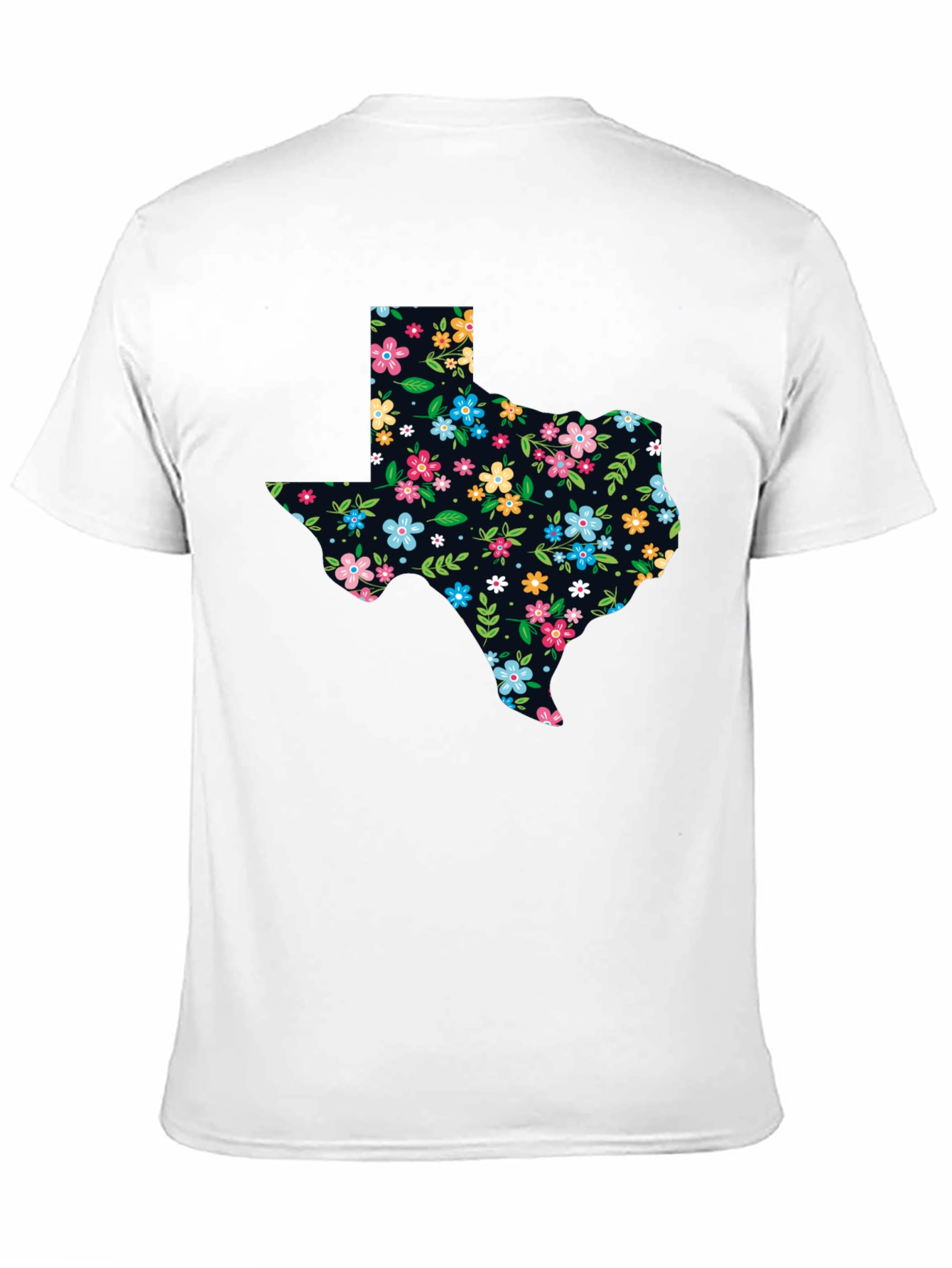Floral Texas State Pride Black T-Shirt