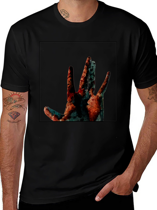 Abstract Hand Graphic Black T-Shirt