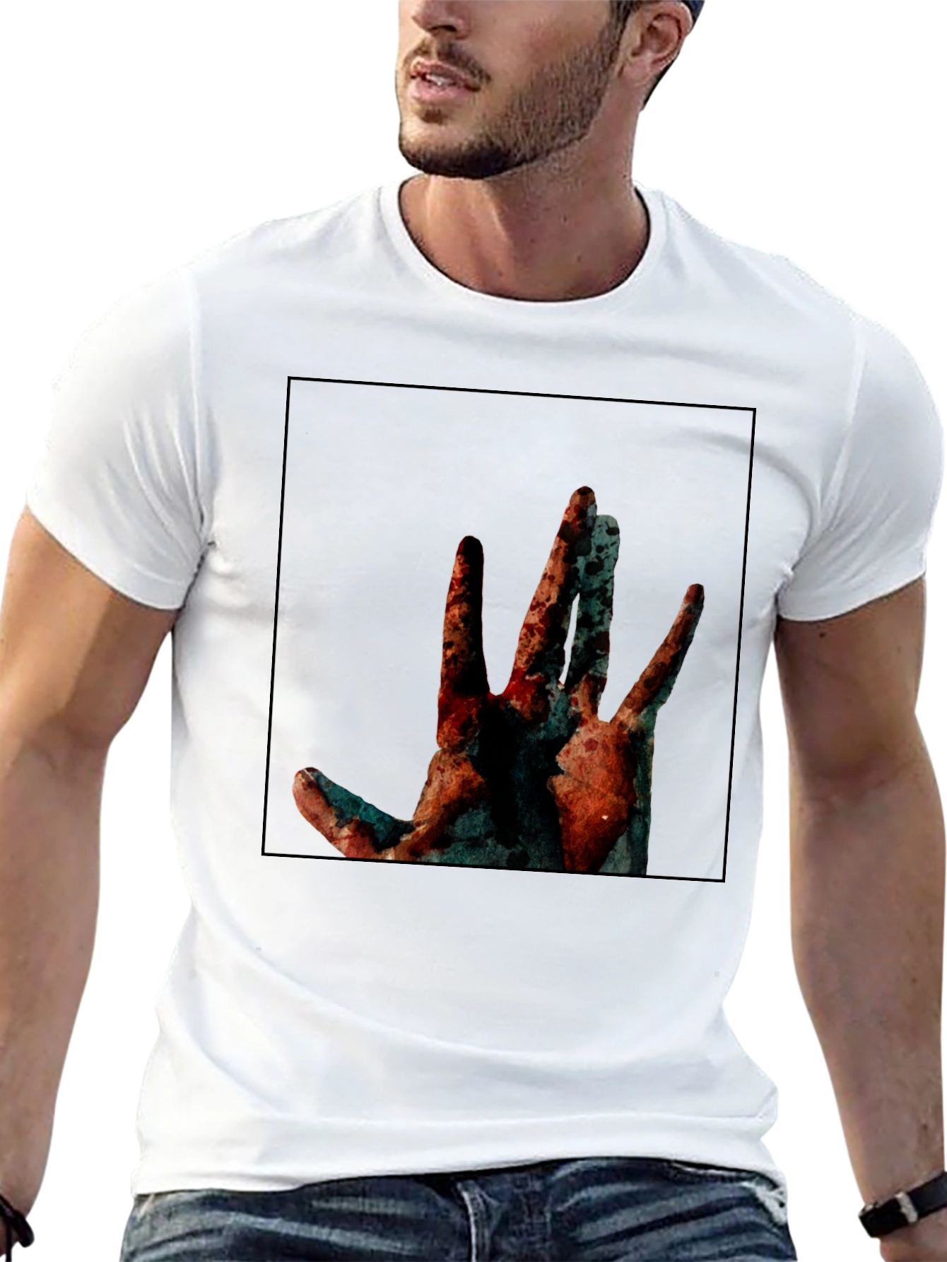 Abstract Hand Graphic Black T-Shirt