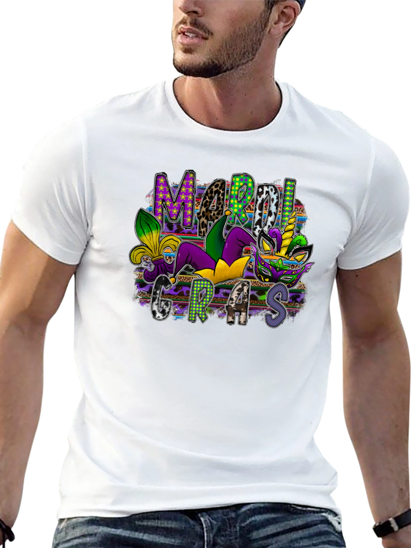 Mardi Gras Graphic Tee - Unisex Black T-Shirt