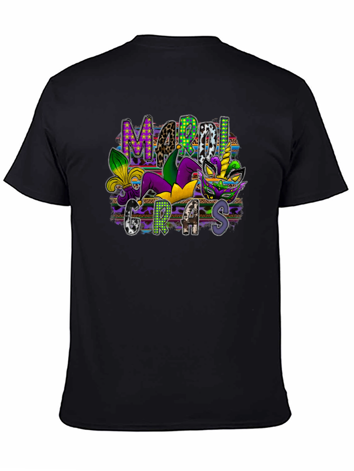 Mardi Gras Graphic Tee - Unisex Black T-Shirt