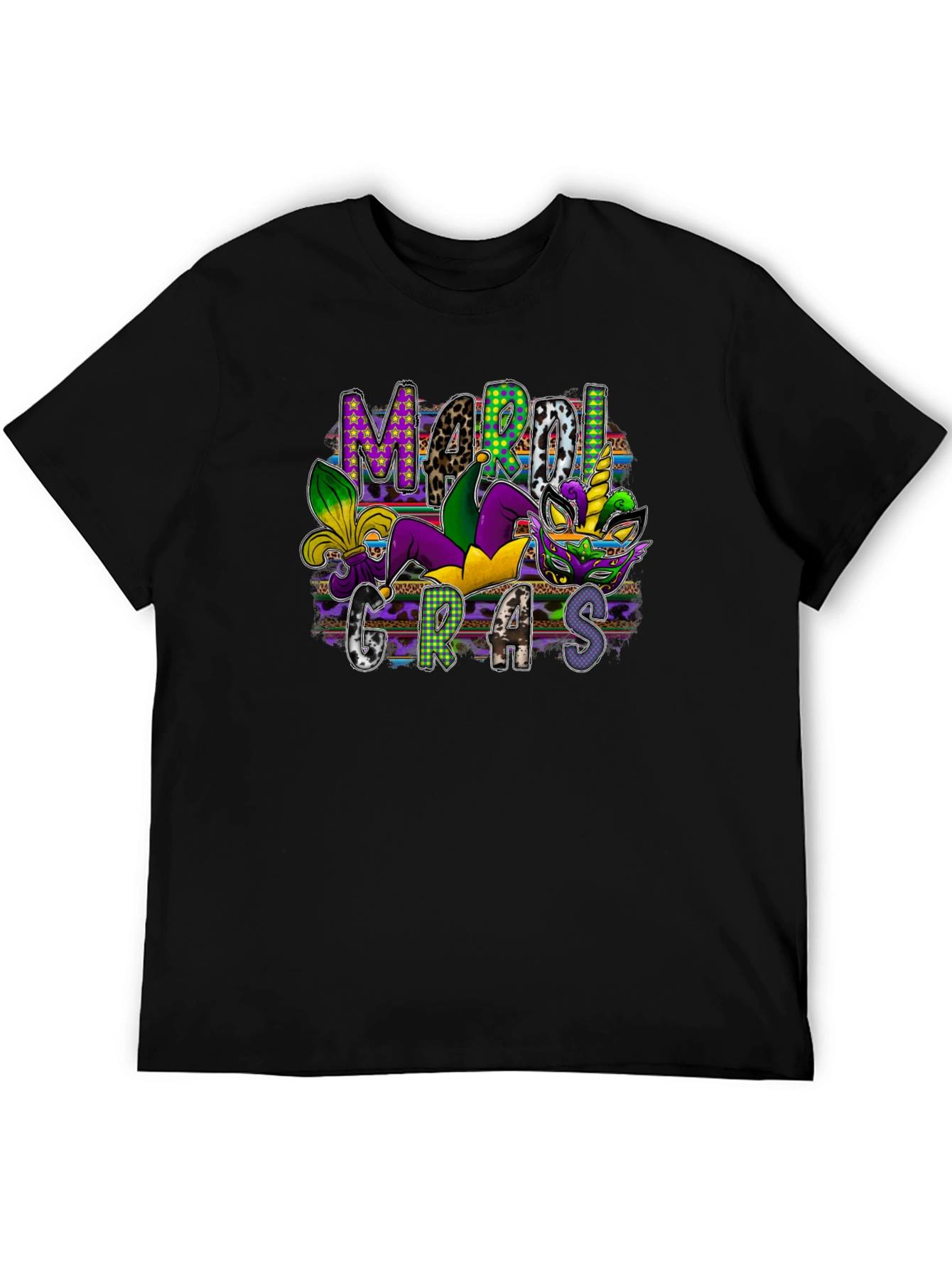 Mardi Gras Graphic Tee - Unisex Black T-Shirt