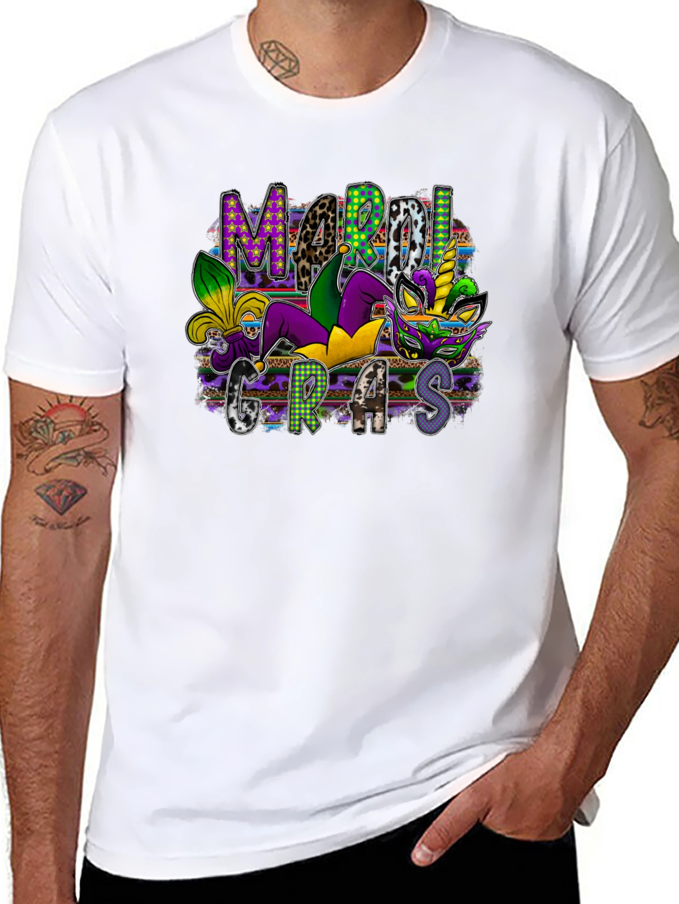 Mardi Gras Graphic Tee - Unisex Black T-Shirt