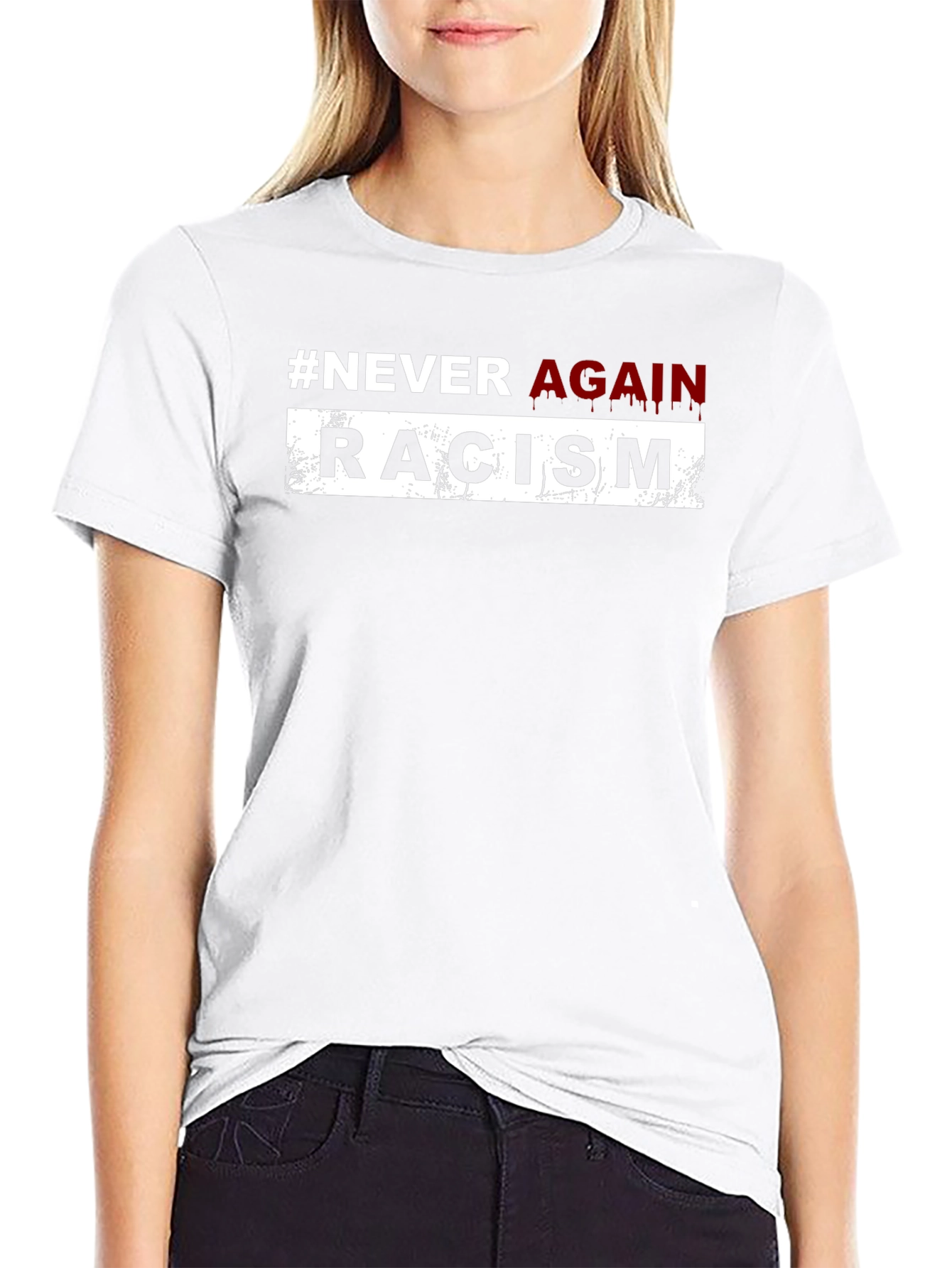 #NeverAgain Racism Black T-Shirt - Anti-Racism Activism