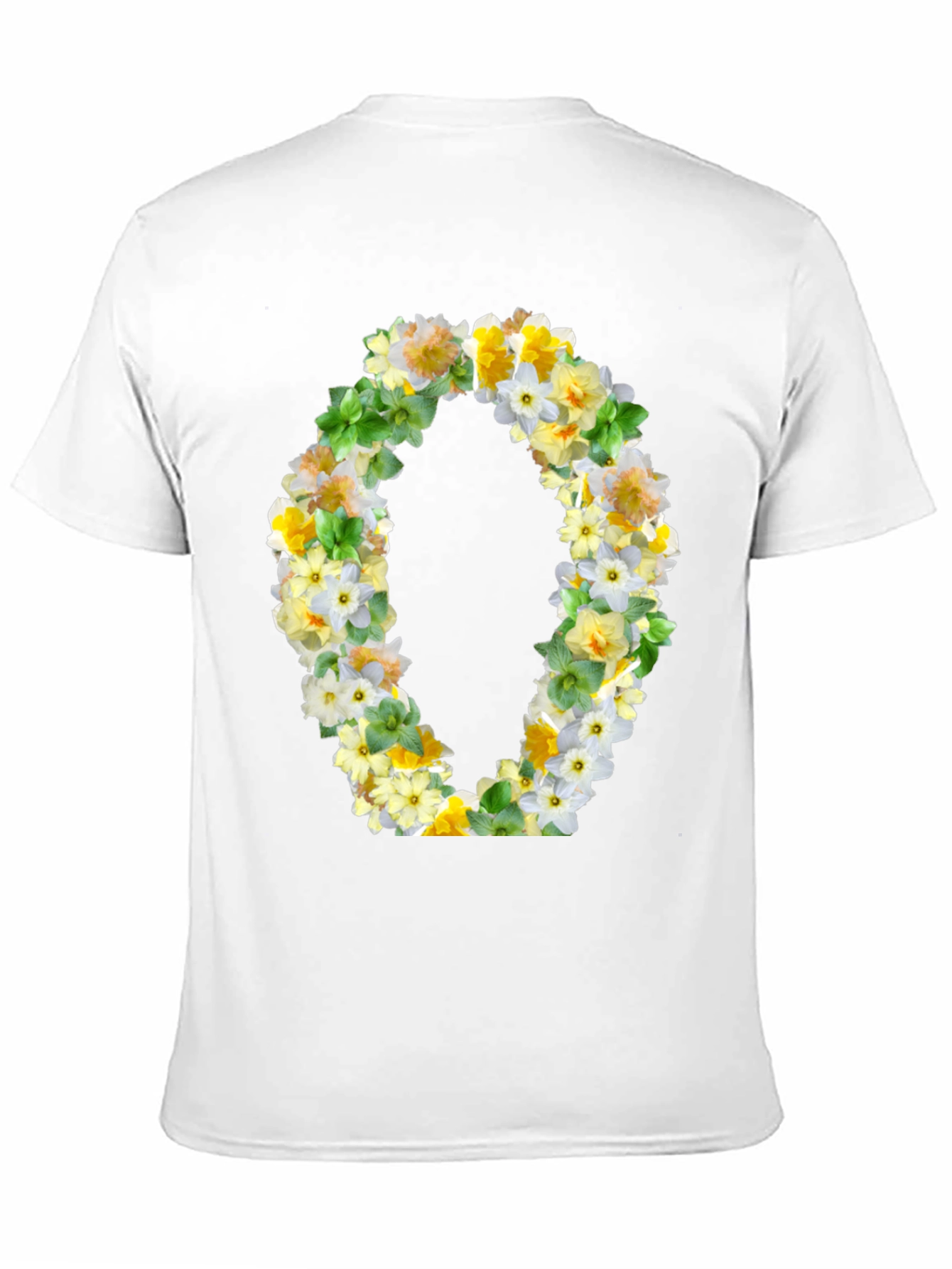 Floral O T-Shirt - Stylish Botanical Letter Tee