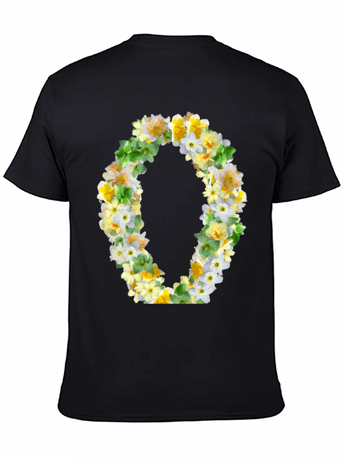 Floral O T-Shirt - Stylish Botanical Letter Tee