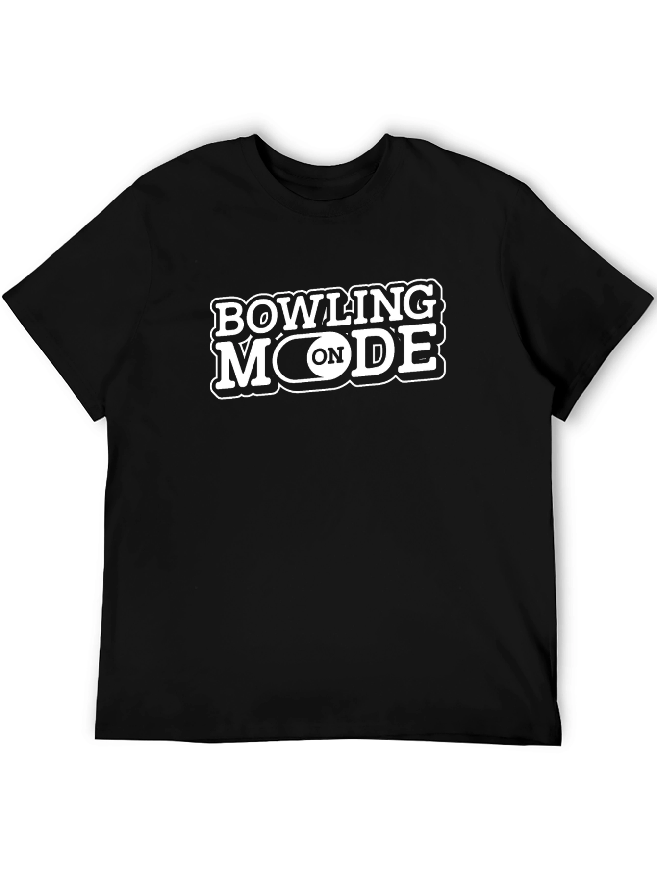 Bowling Mode On Graphic Tee - Black Cotton Blend