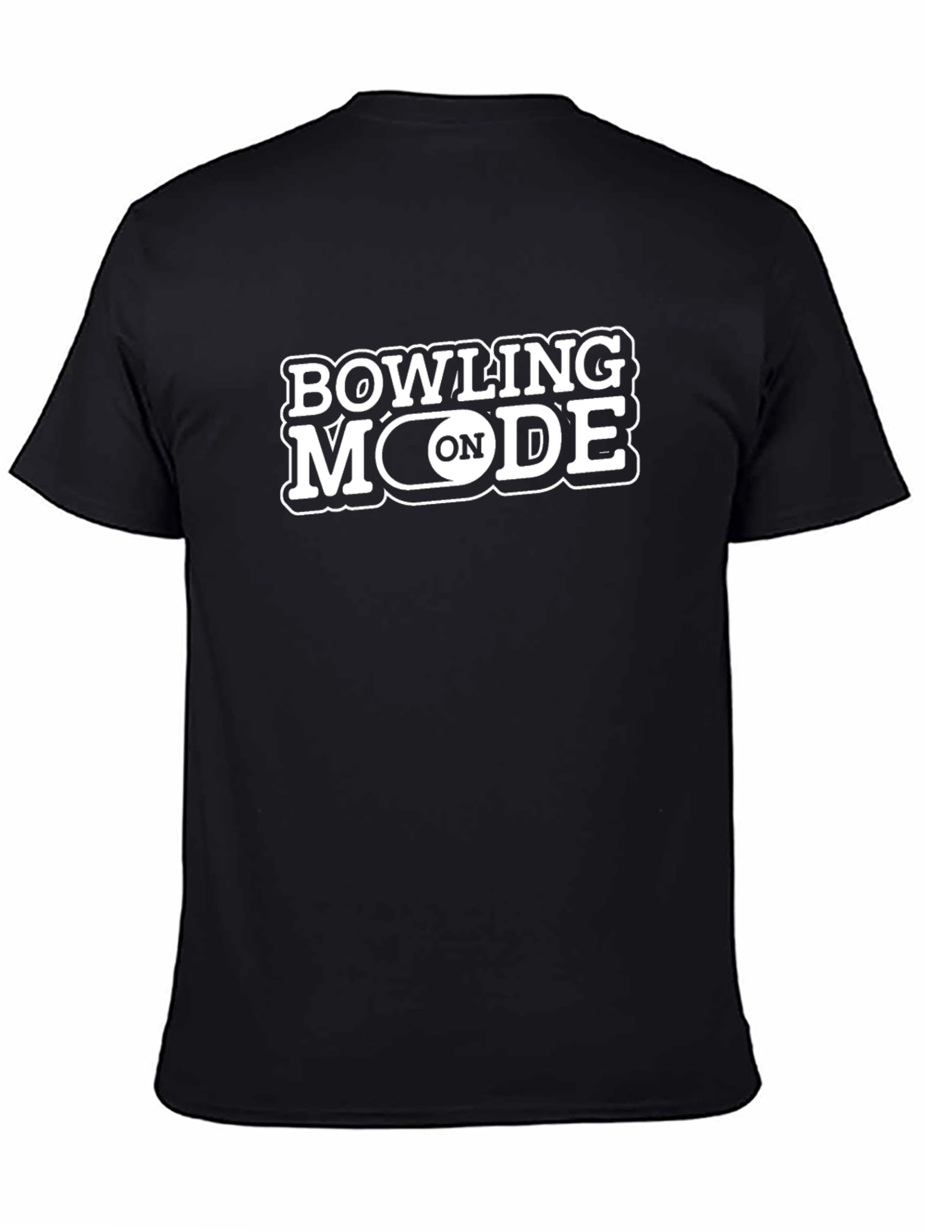 Bowling Mode On Graphic Tee - Black Cotton Blend
