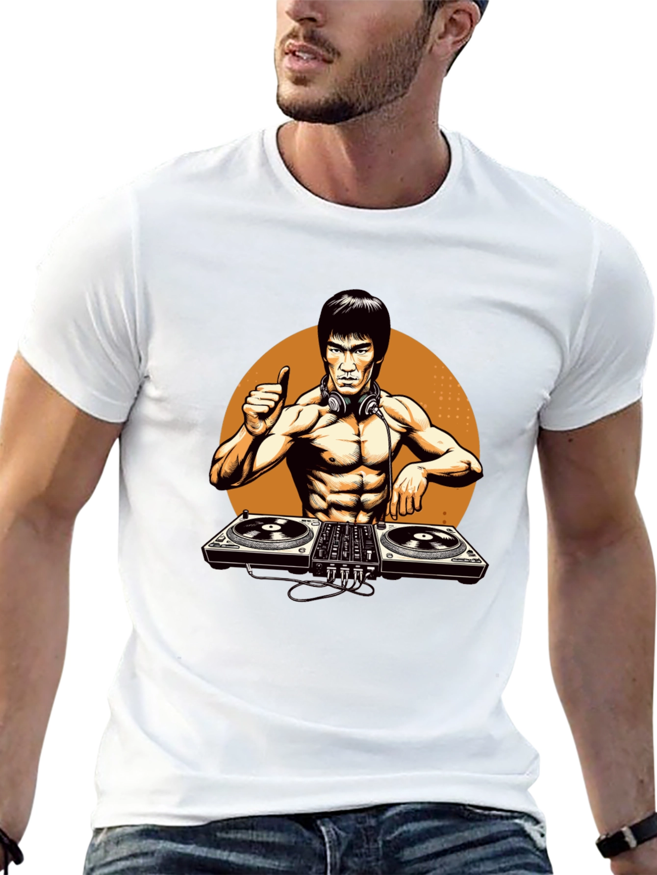 DJ Bruce Lee Graphic Tee - Black T-Shirt