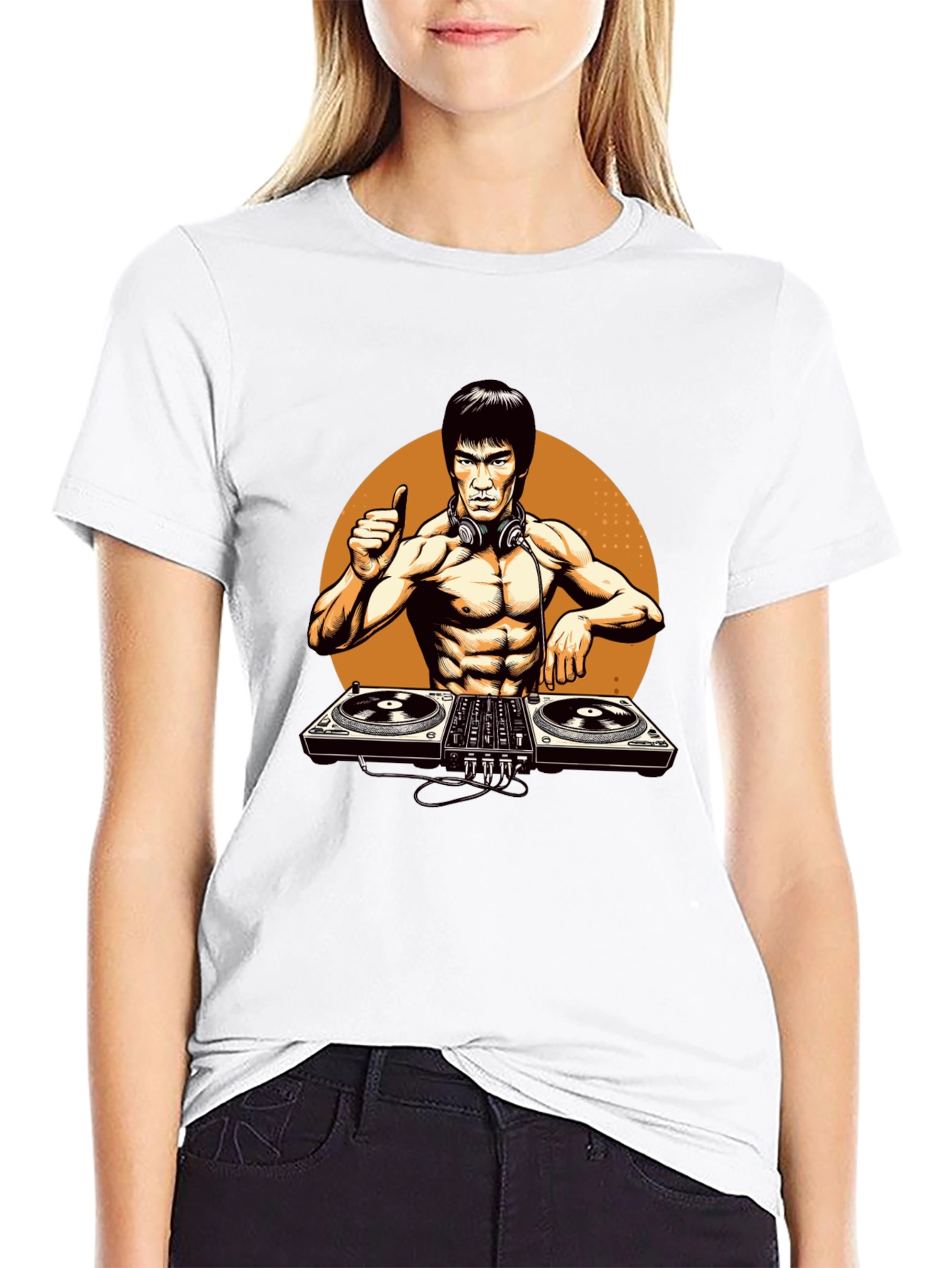 DJ Bruce Lee Graphic Tee - Black T-Shirt