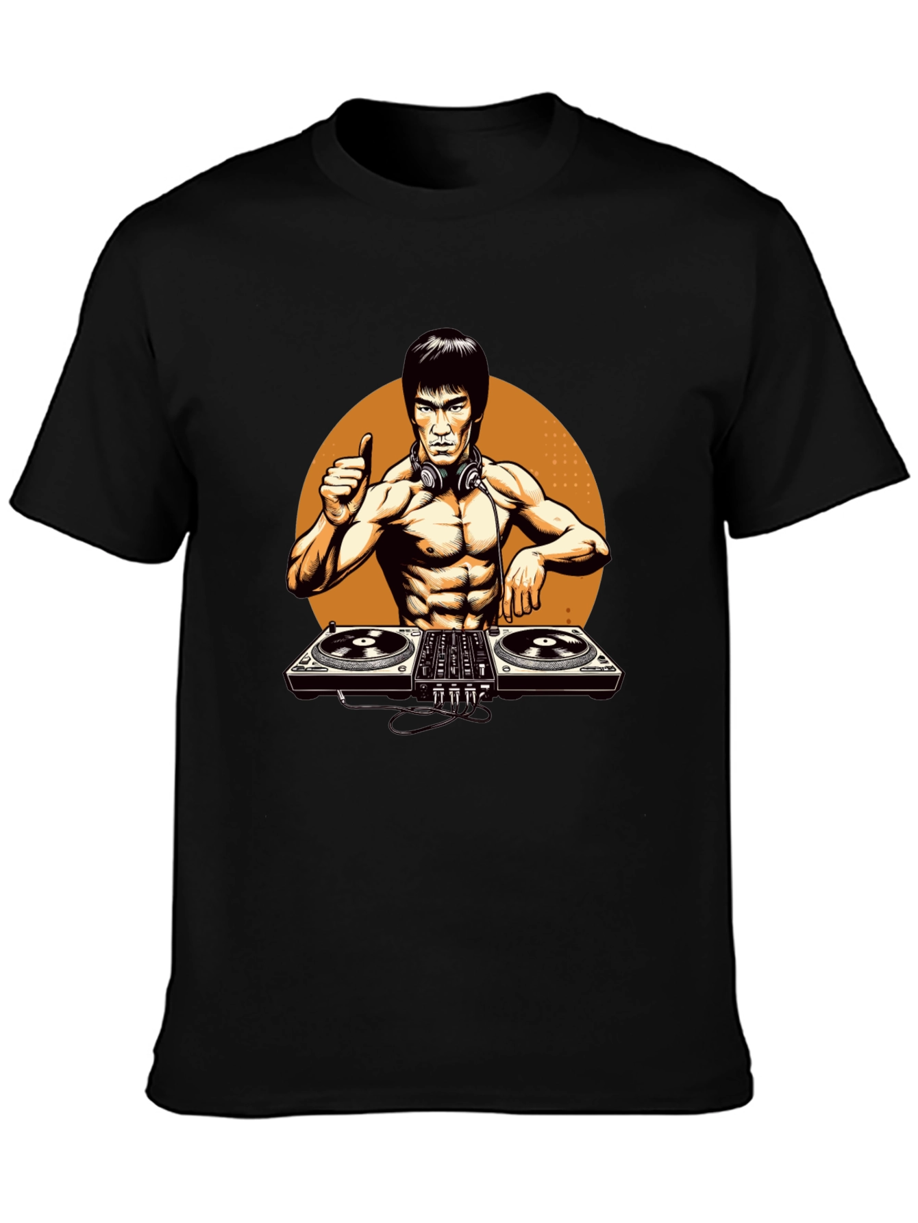 DJ Bruce Lee Graphic Tee - Black T-Shirt