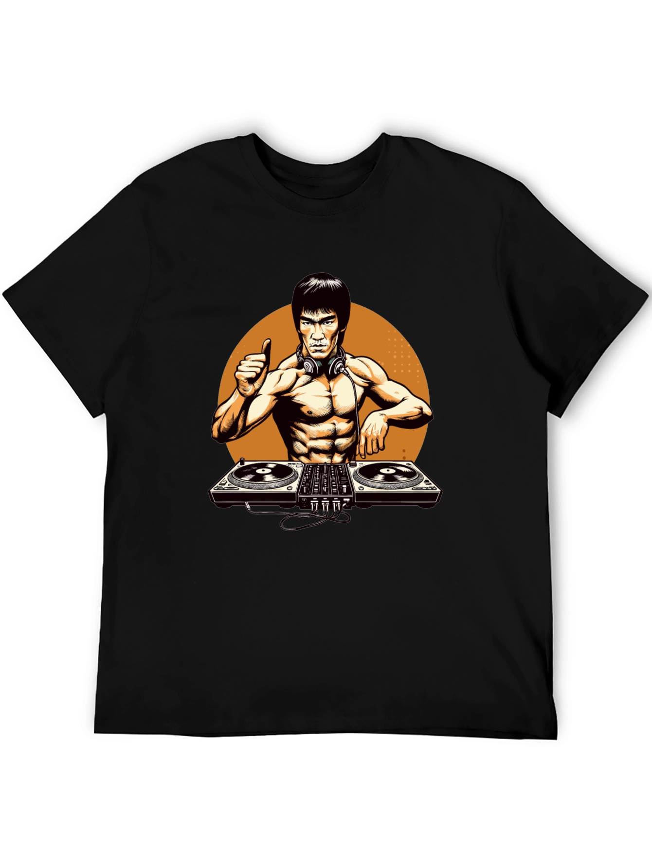 DJ Bruce Lee Graphic Tee - Black T-Shirt