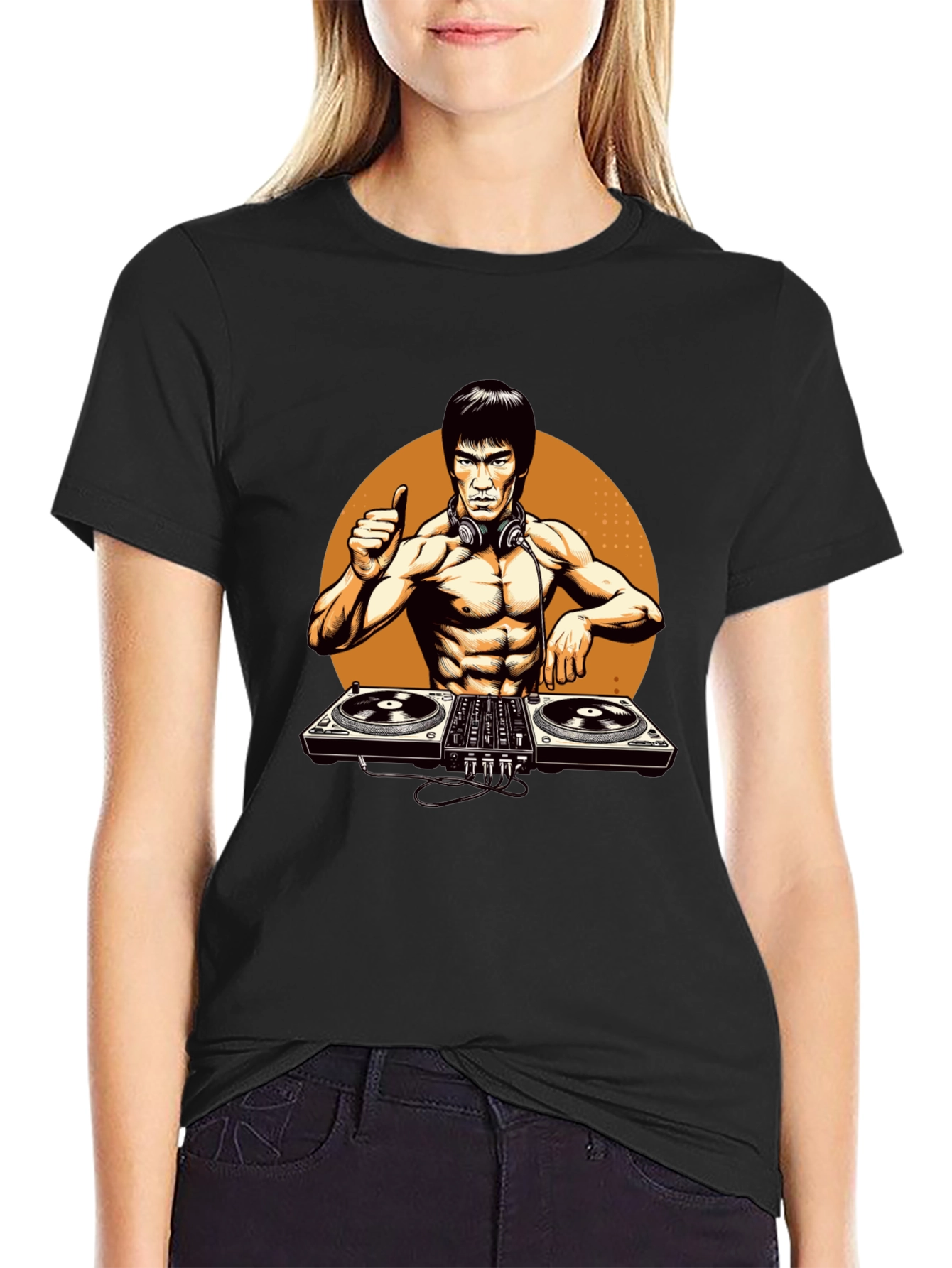 DJ Bruce Lee Graphic Tee - Black T-Shirt