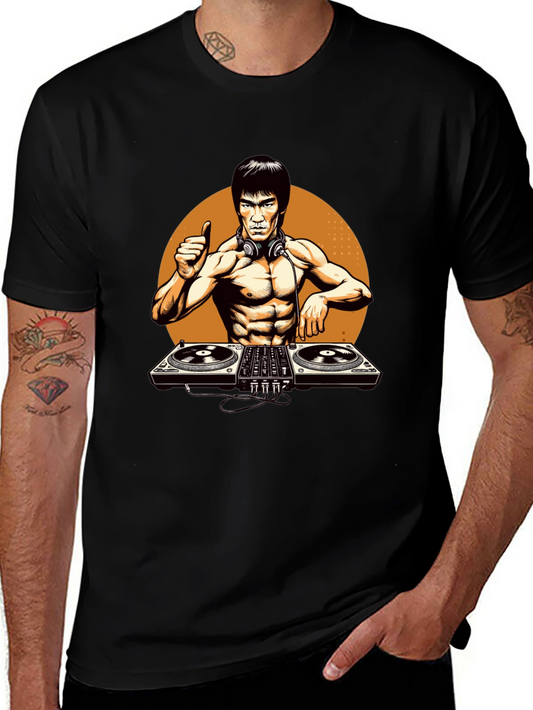 DJ Bruce Lee Graphic Tee - Black T-Shirt