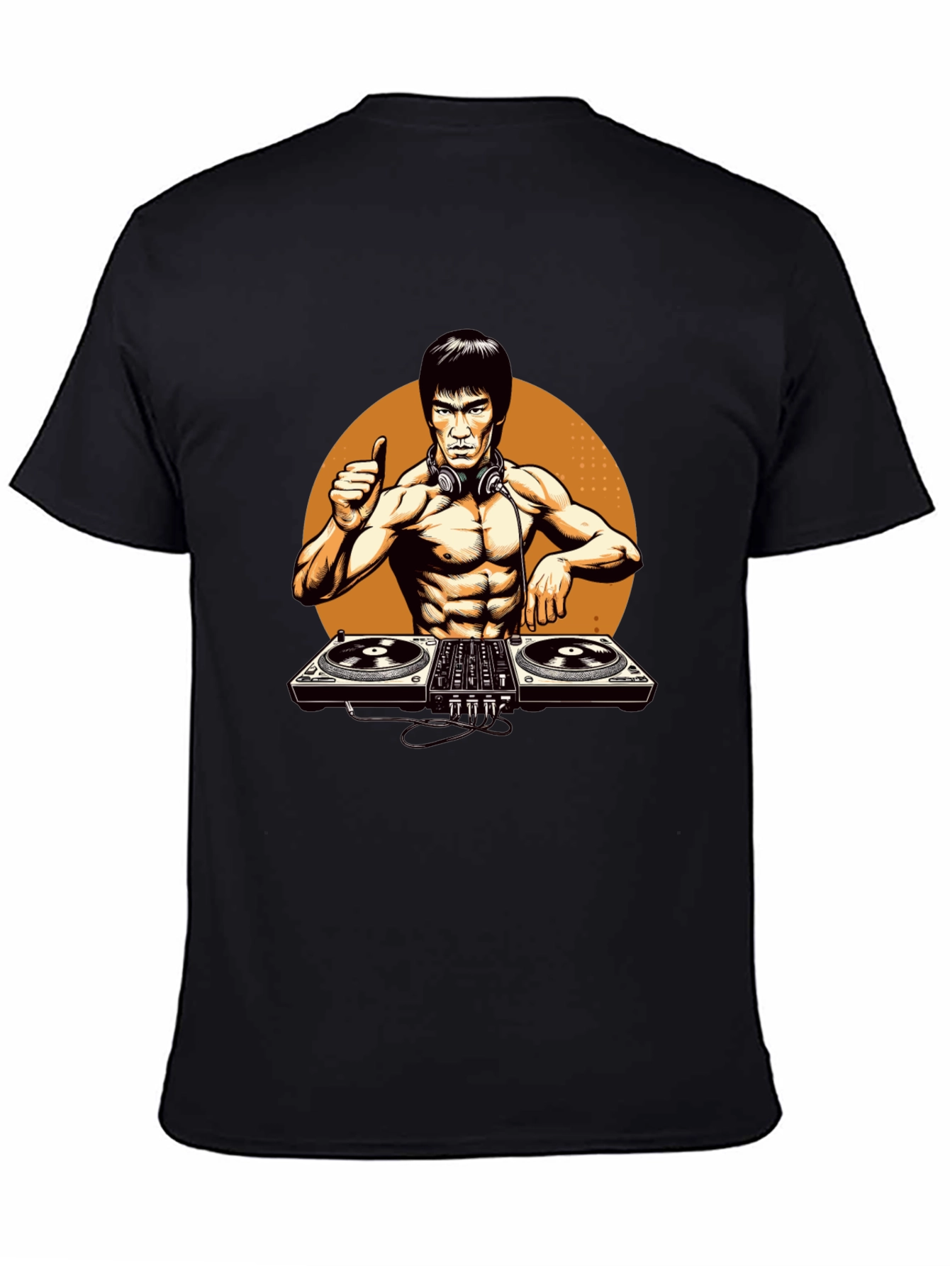 DJ Bruce Lee Graphic Tee - Black T-Shirt