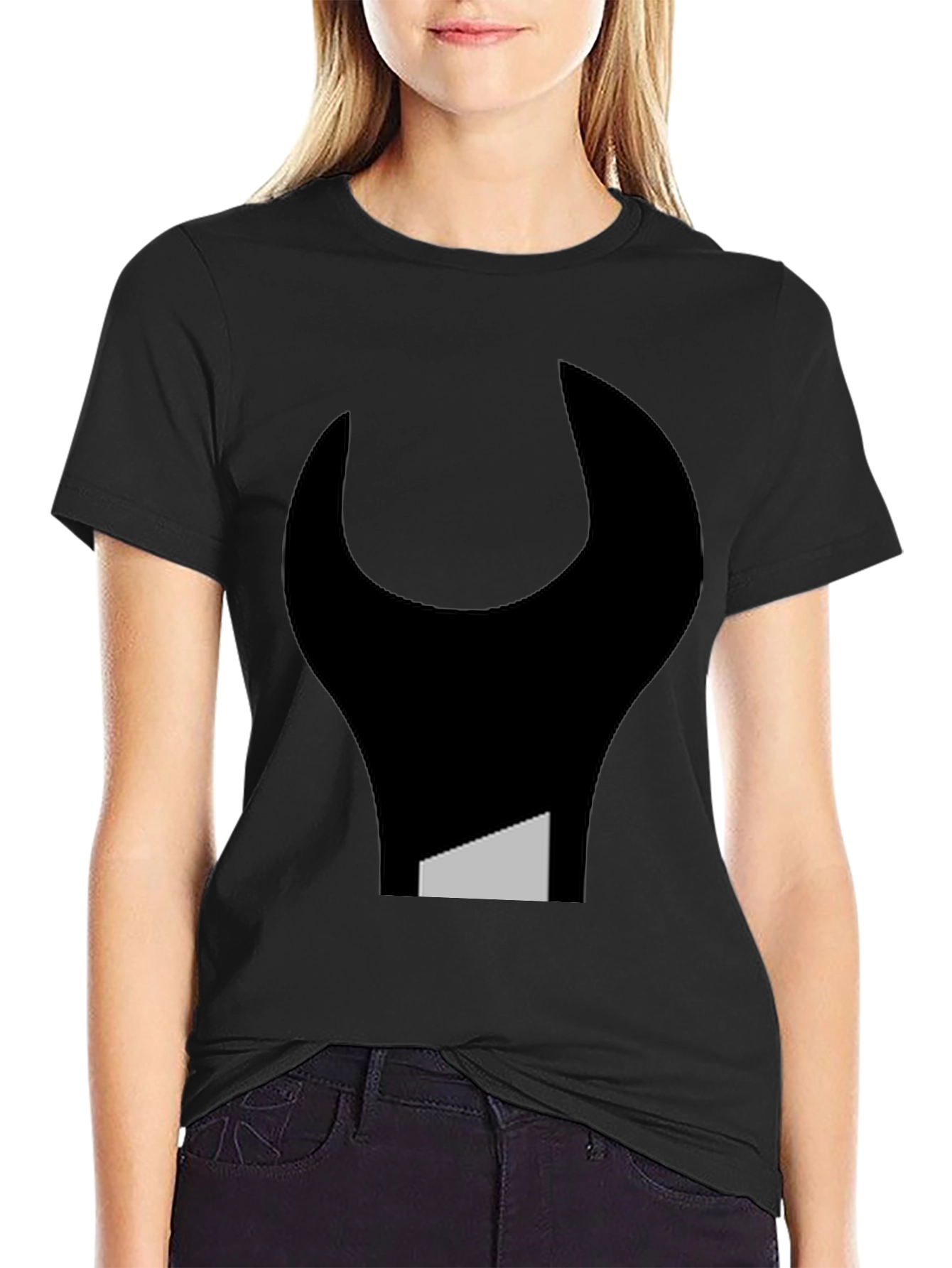 Abstract Wrench Graphic Tee - Black Unisex T-Shirt