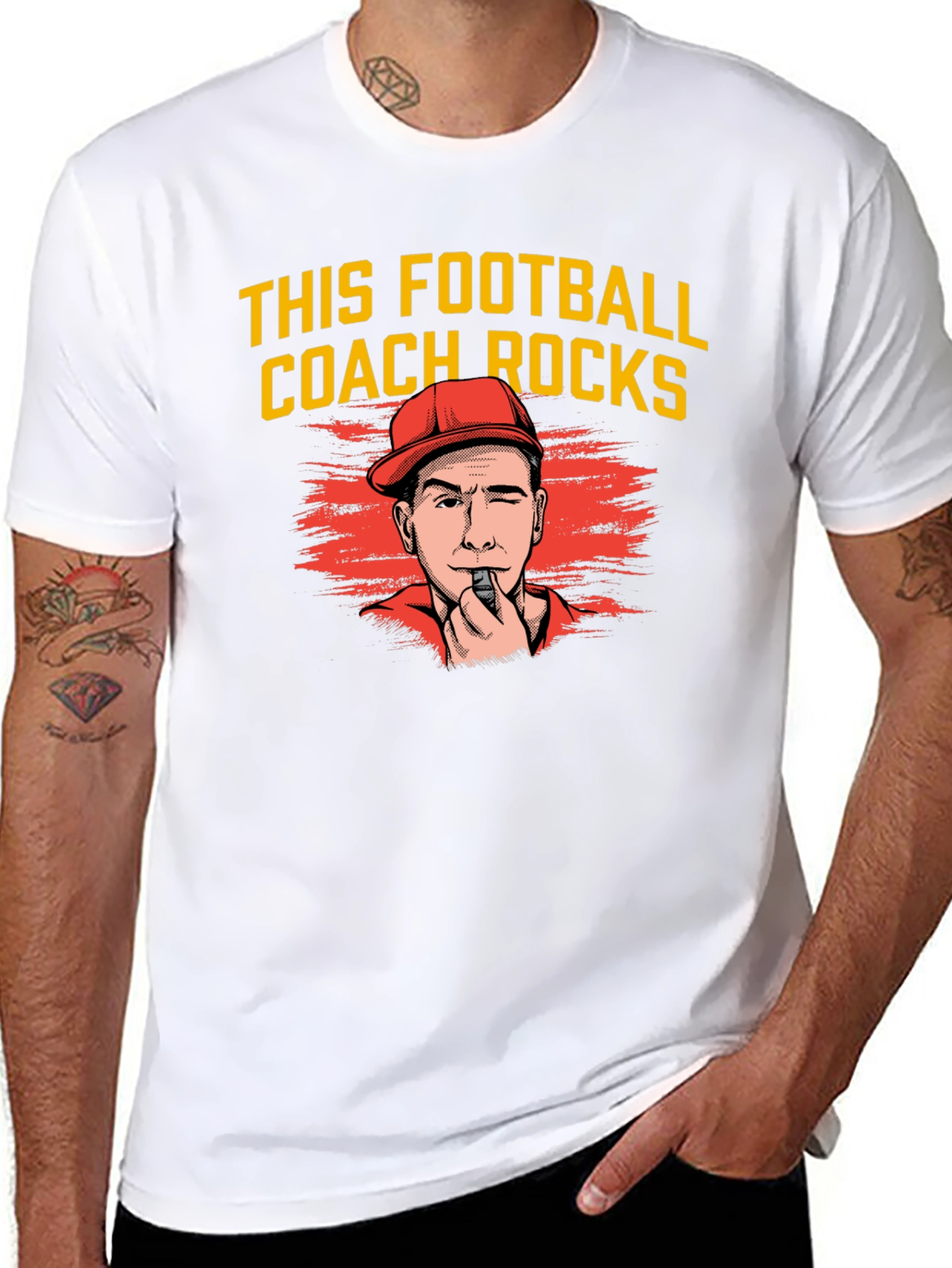 Funny Football Coach T-Shirt - This Coach Rocks
