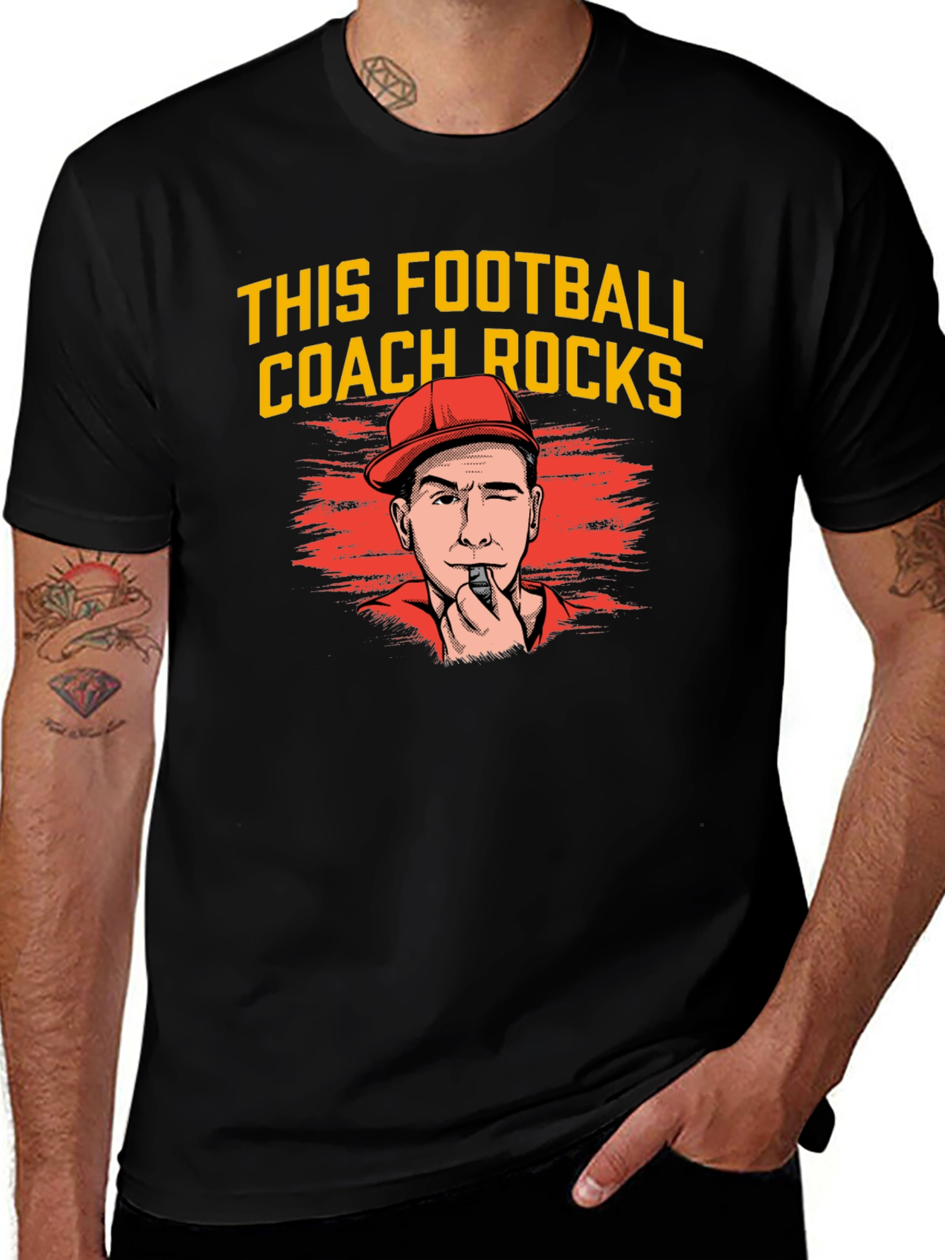 Funny Football Coach T-Shirt - This Coach Rocks