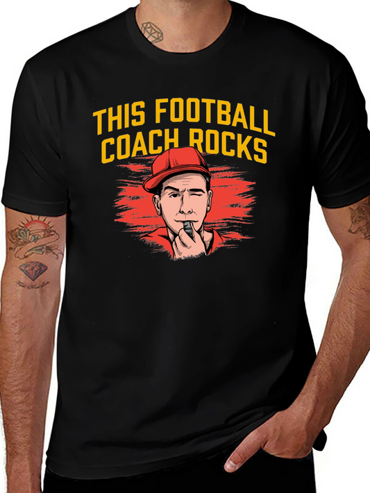 Funny Football Coach T-Shirt - This Coach Rocks