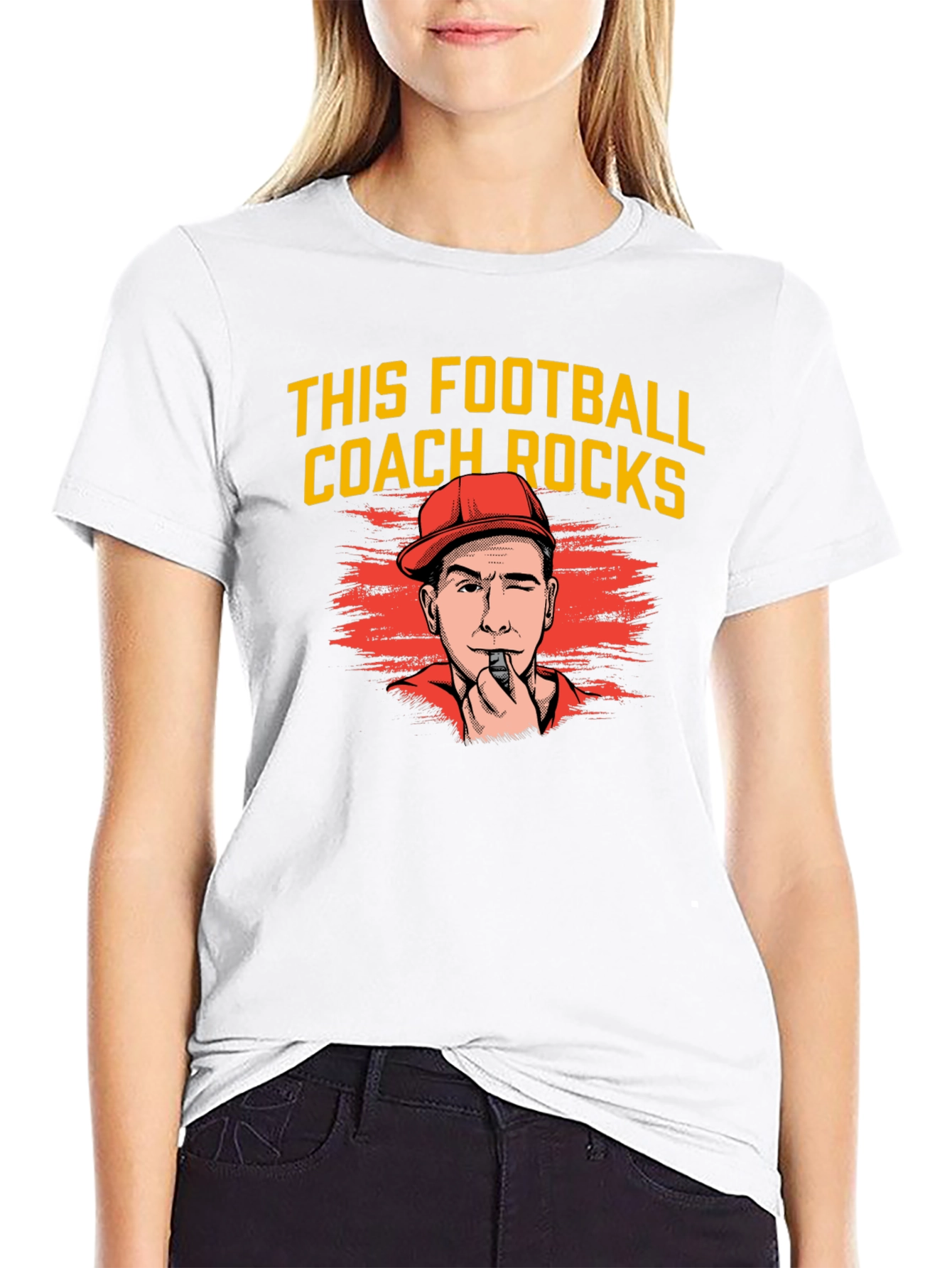 Funny Football Coach T-Shirt - This Coach Rocks
