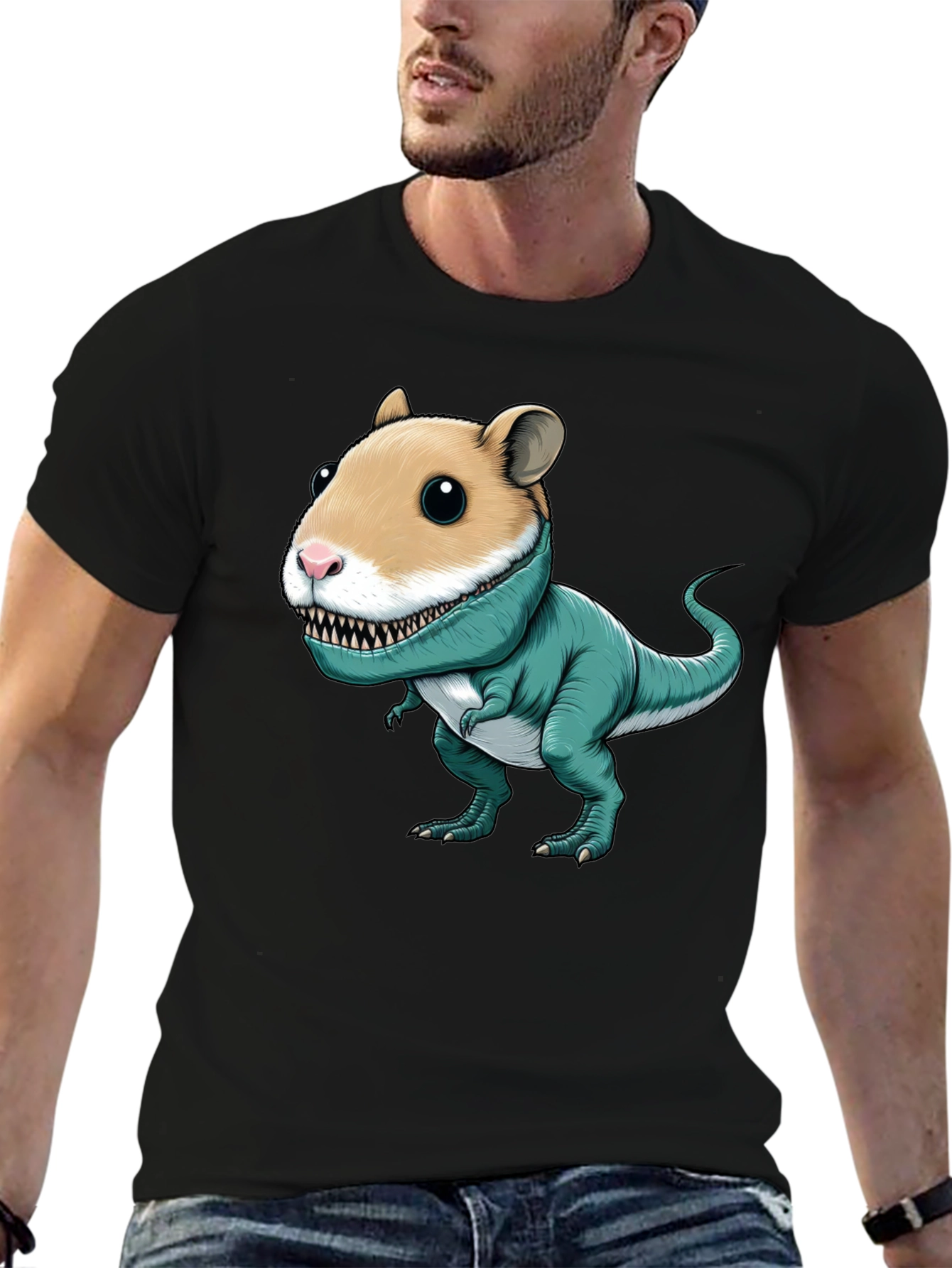 Hamster Dinosaur T-Shirt - Funny Graphic Tee
