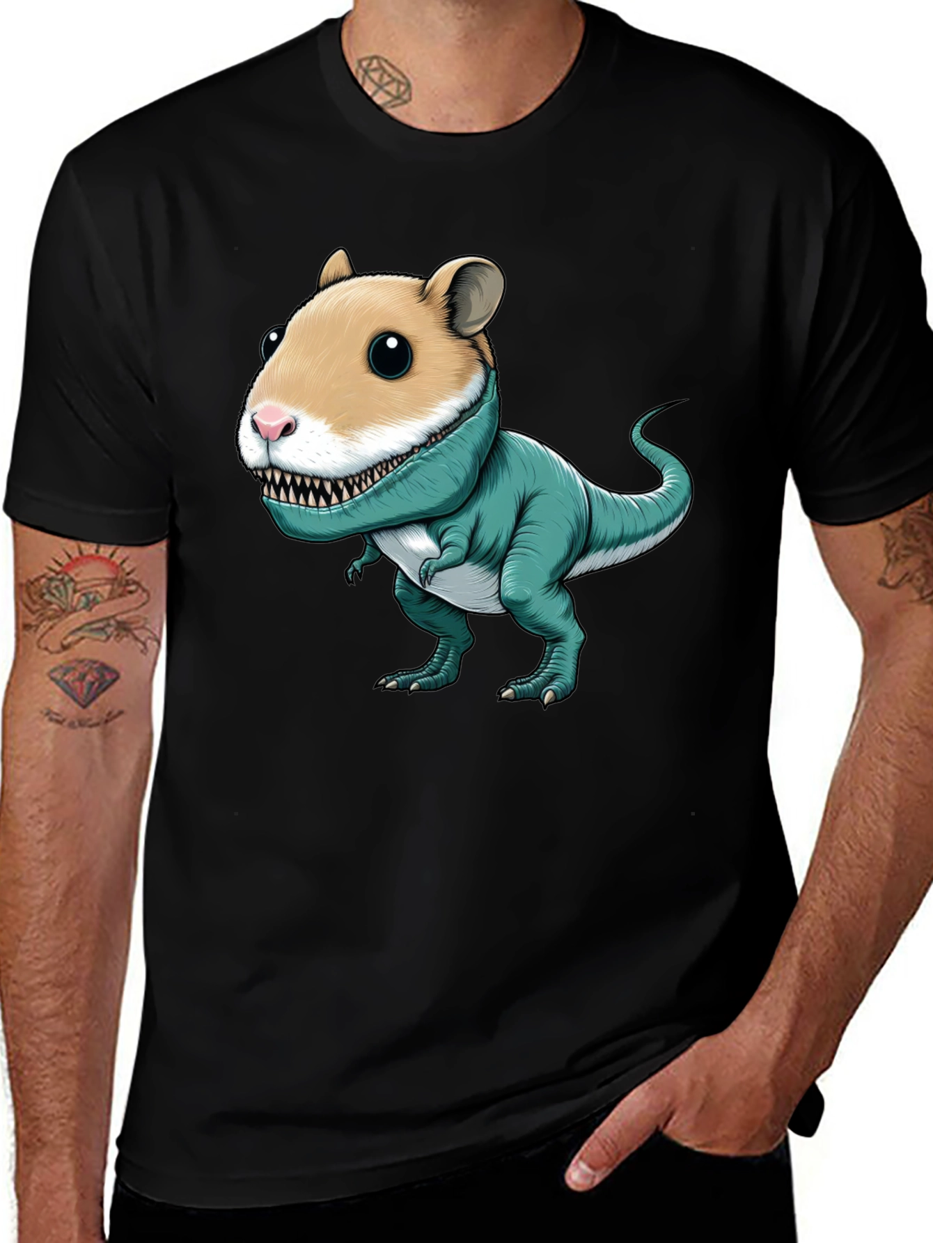Hamster Dinosaur T-Shirt - Funny Graphic Tee