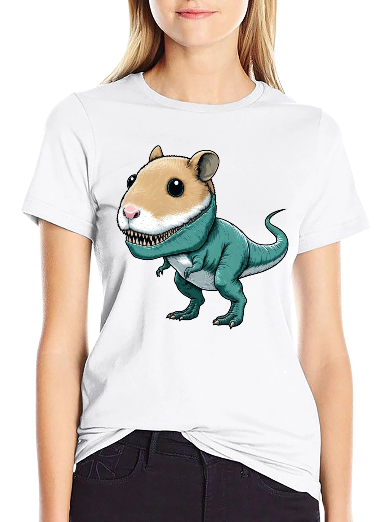 Hamster Dinosaur T-Shirt - Funny Graphic Tee