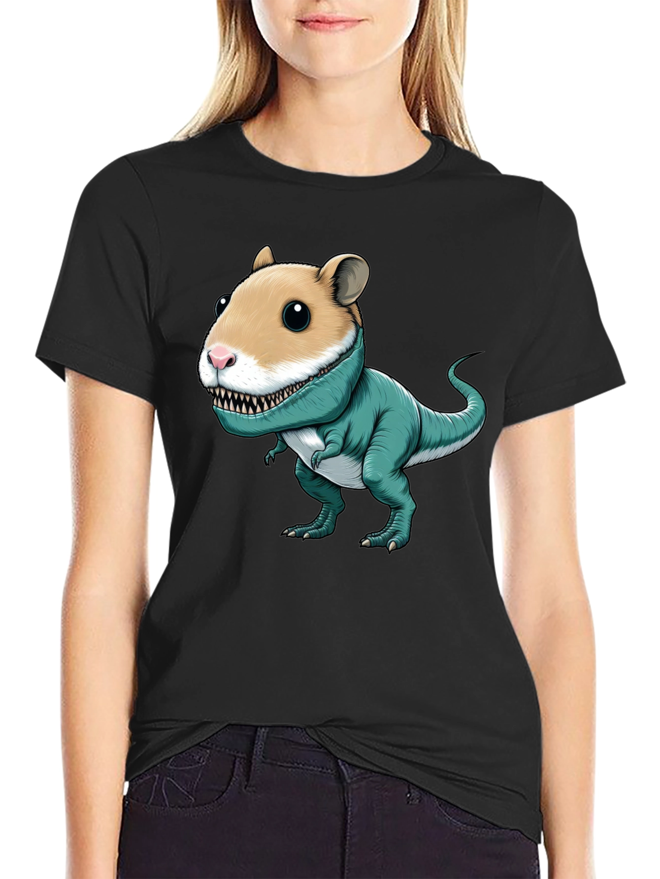 Hamster Dinosaur T-Shirt - Funny Graphic Tee