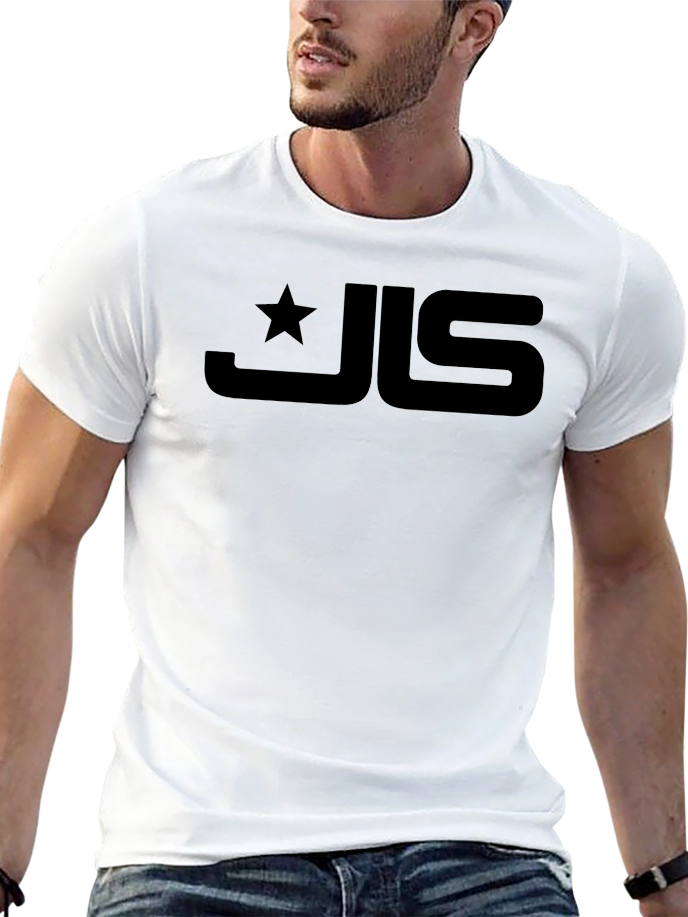 Mens Black T-Shirt with Graphic Logo Design