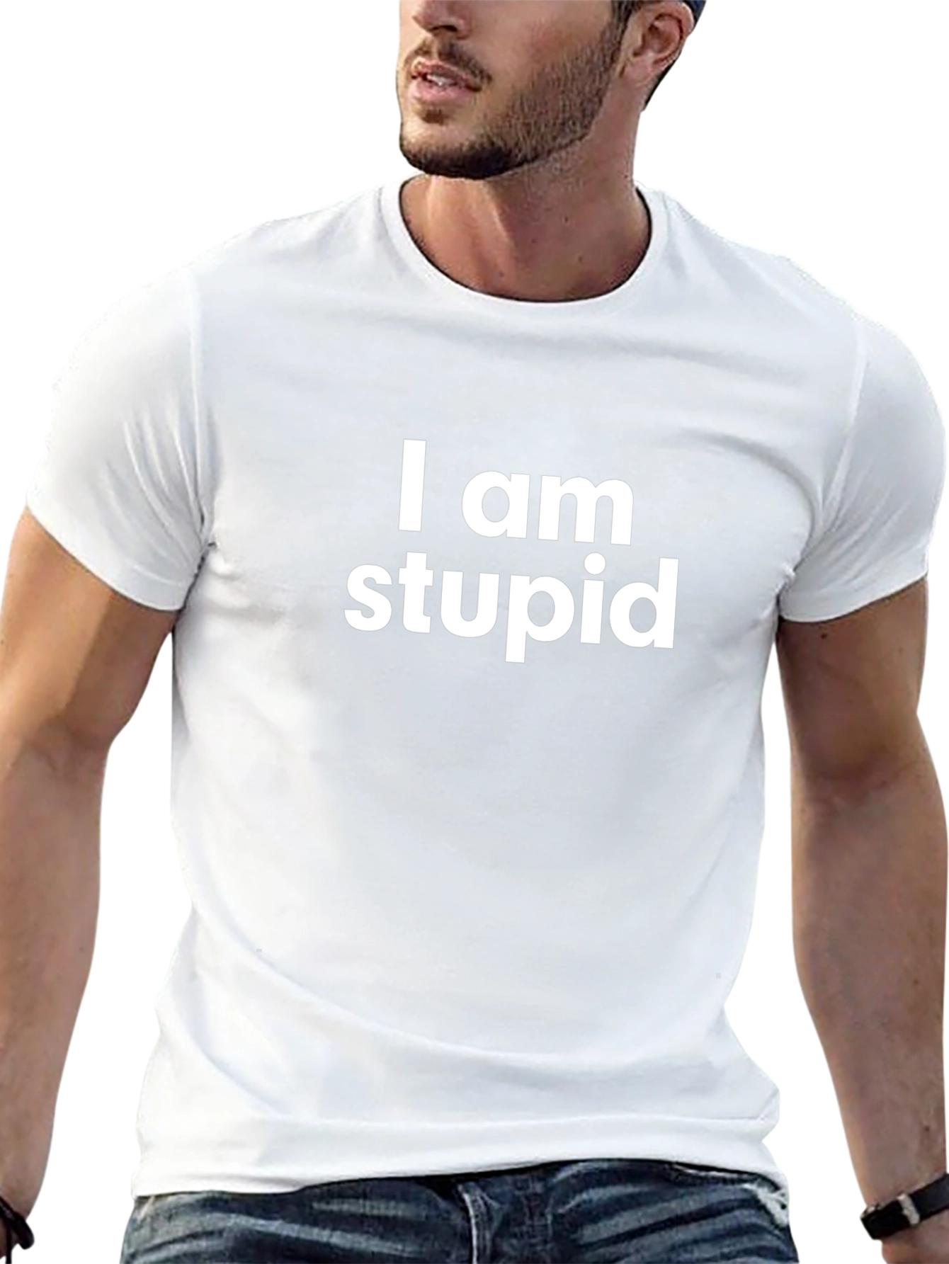 Funny I am stupid Black T-Shirt