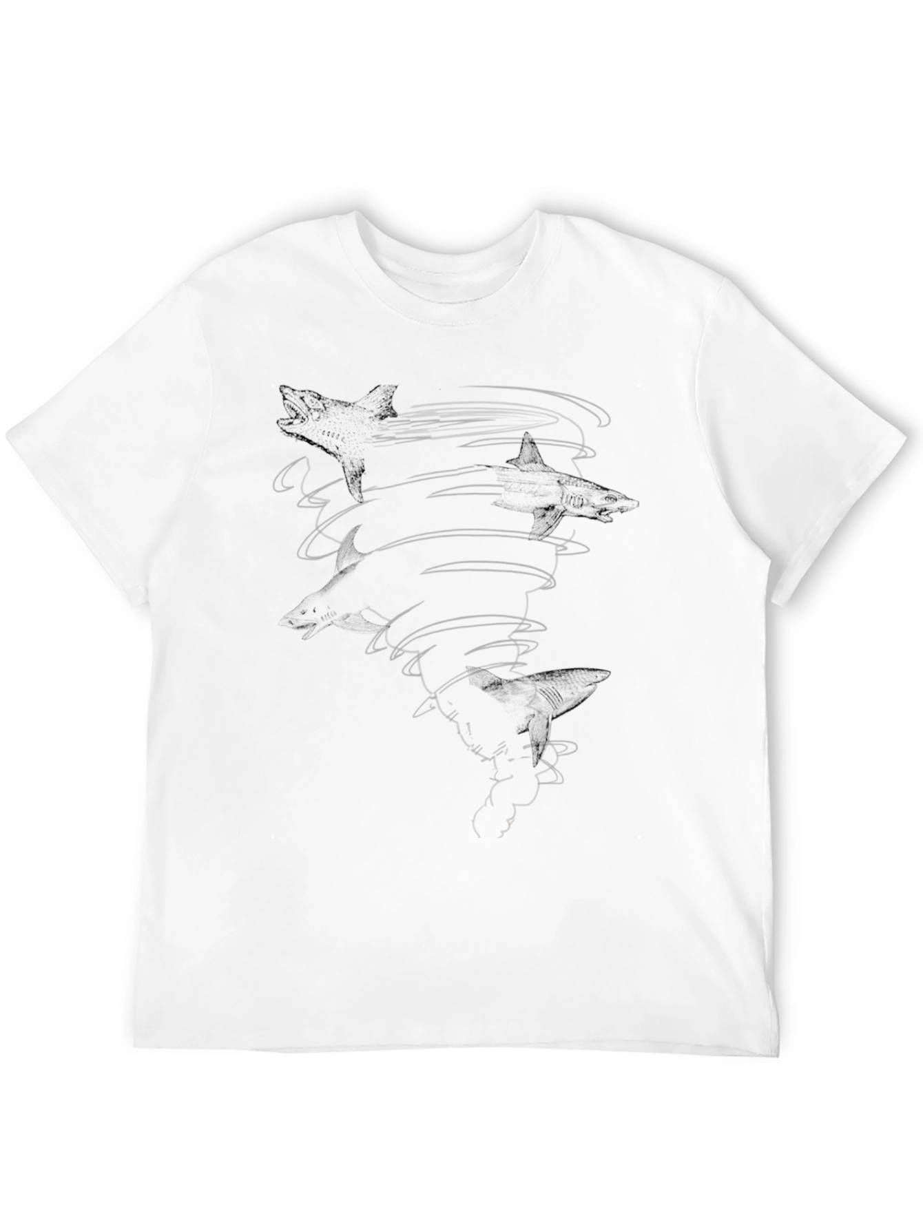 Abstract Swirl Graphic T-Shirt - Black