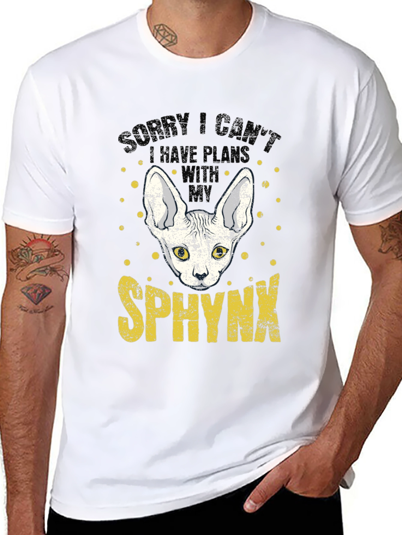 Sphynx Cat Plans Graphic T-Shirt