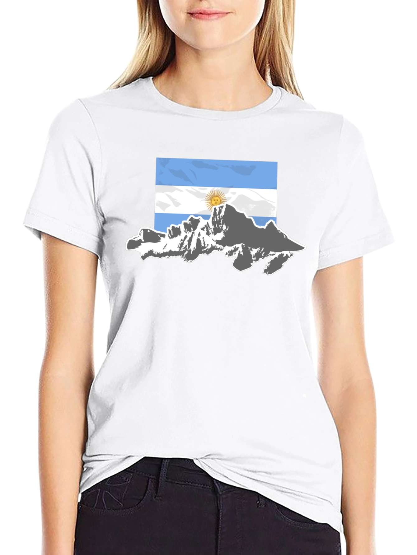 Argentina Flag Mountain Graphic T-Shirt