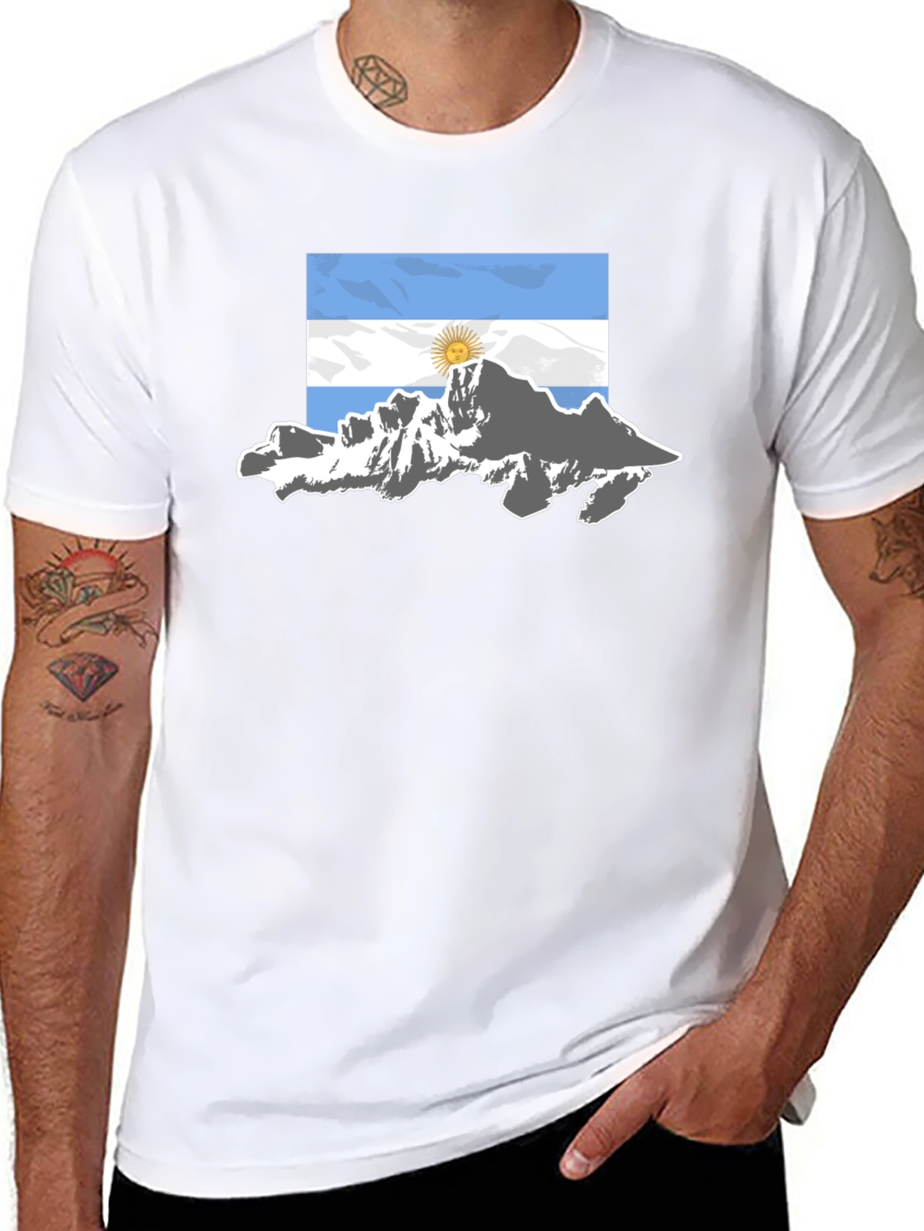Argentina Flag Mountain Graphic T-Shirt