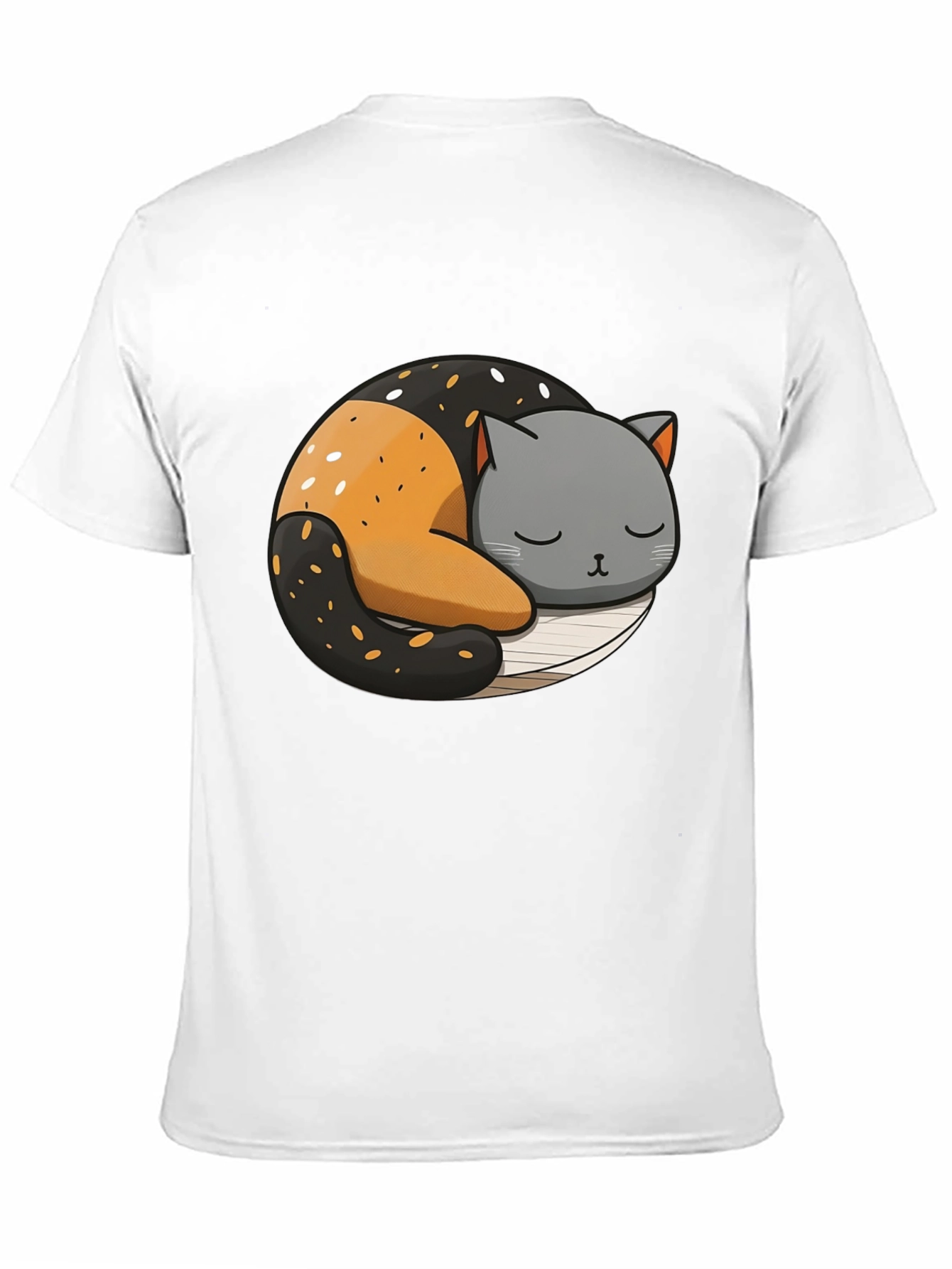 Cute Sleeping Cat Yin Yang Graphic Tee